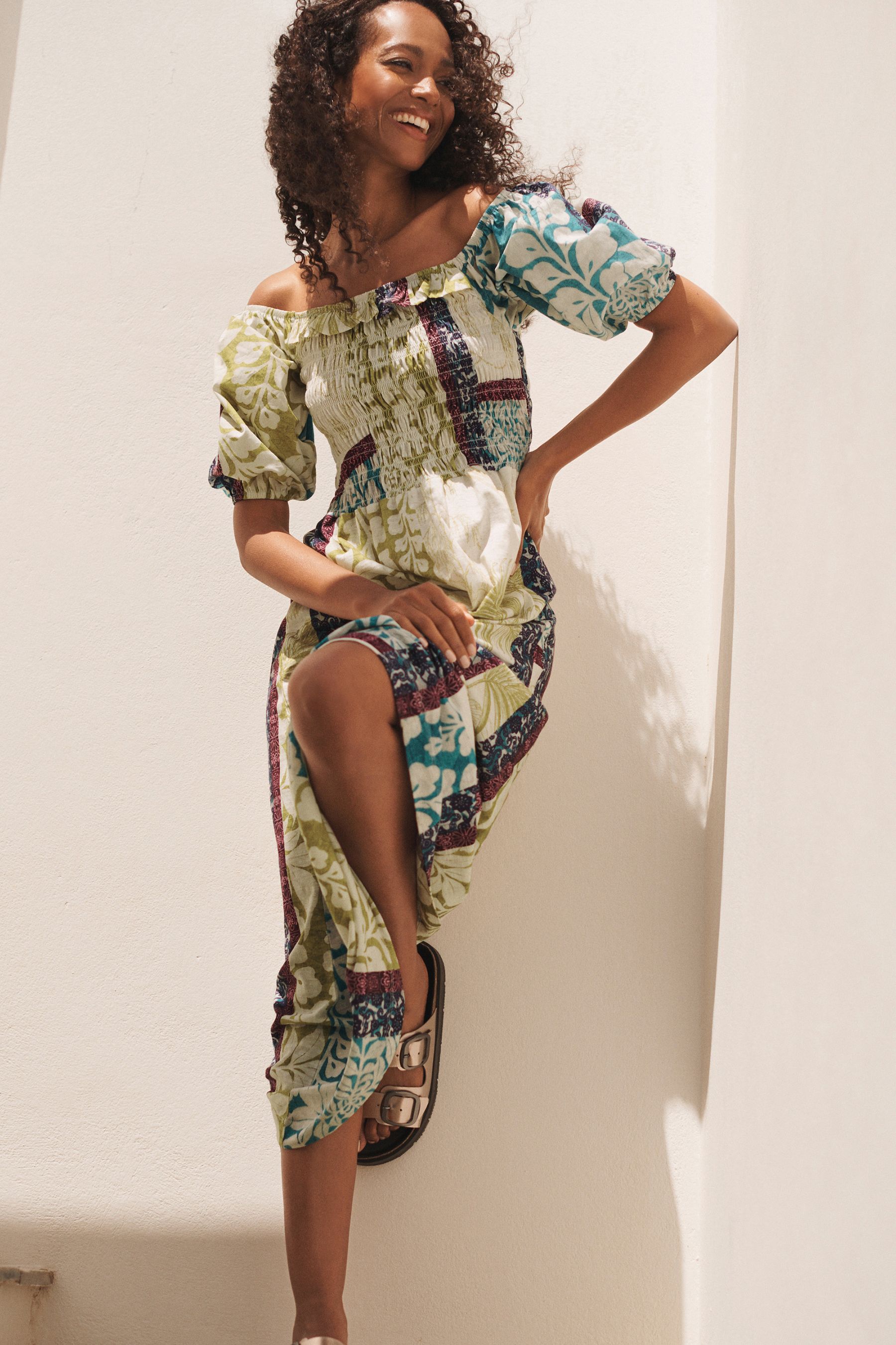 Lime green floral dress clearance