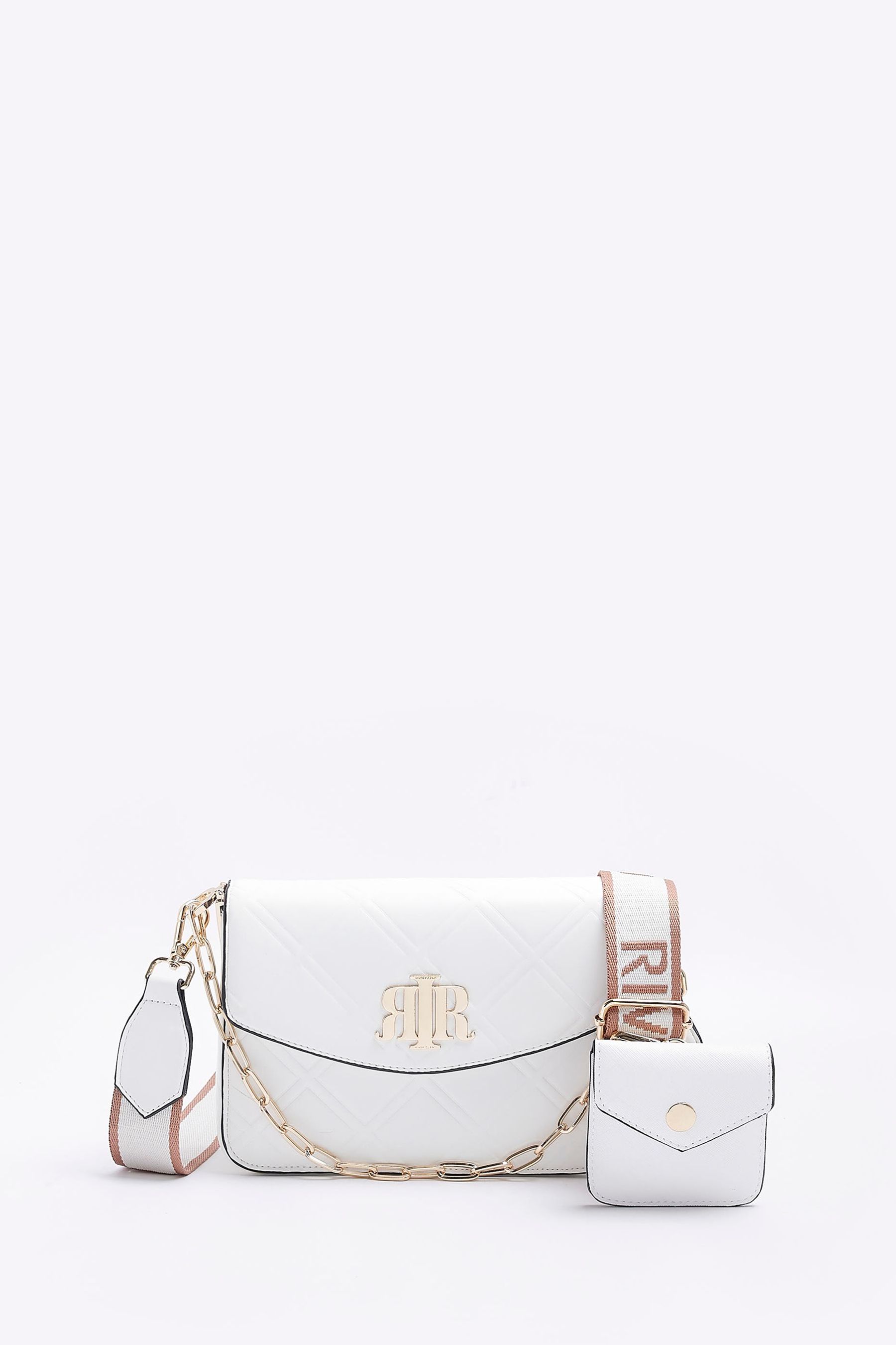Buy River Island White Embossed RIR Cross Body Bag from Next Luxembourg