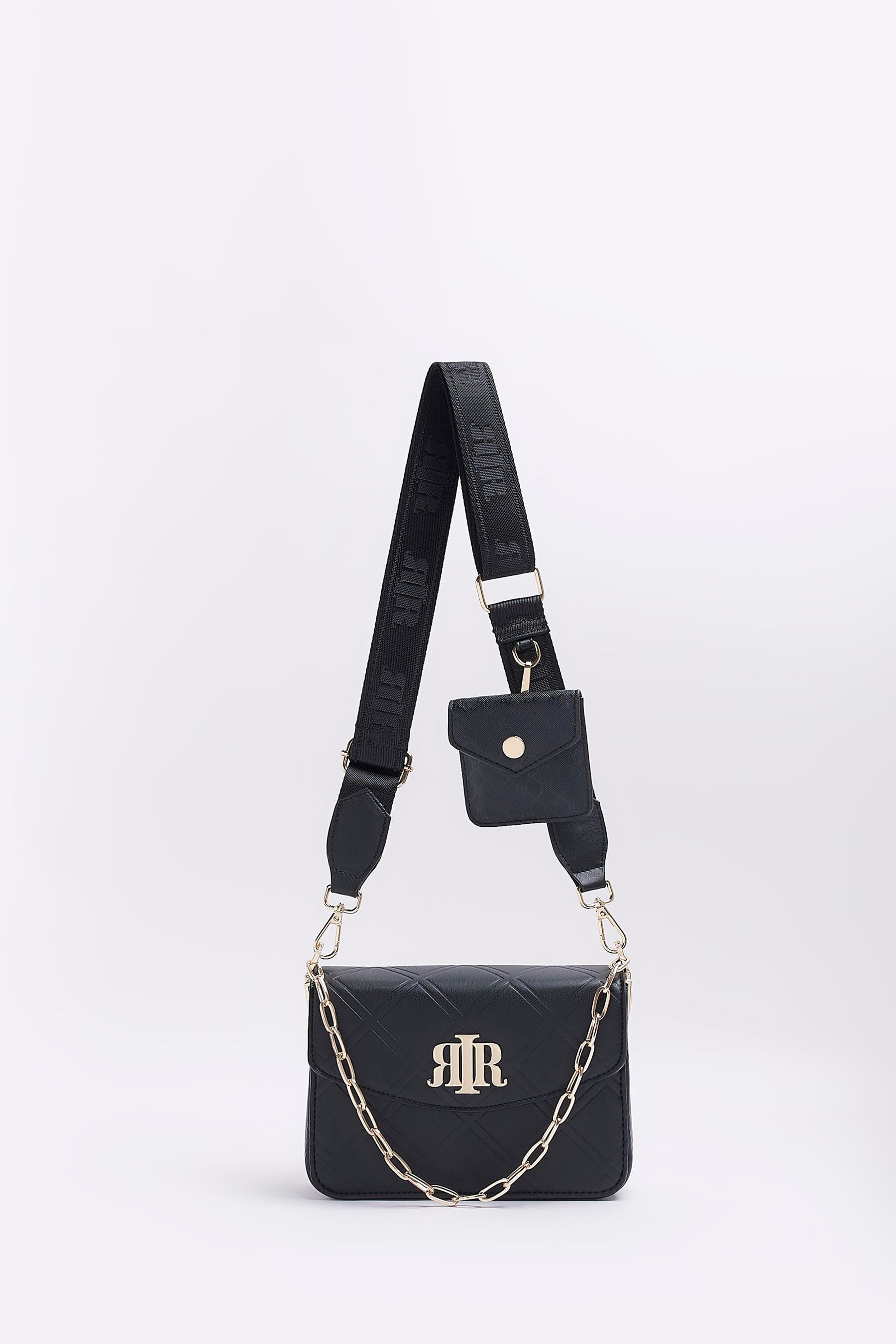 Buy River Island Black Embossed RIR Cross Body Bag from Next Luxembourg