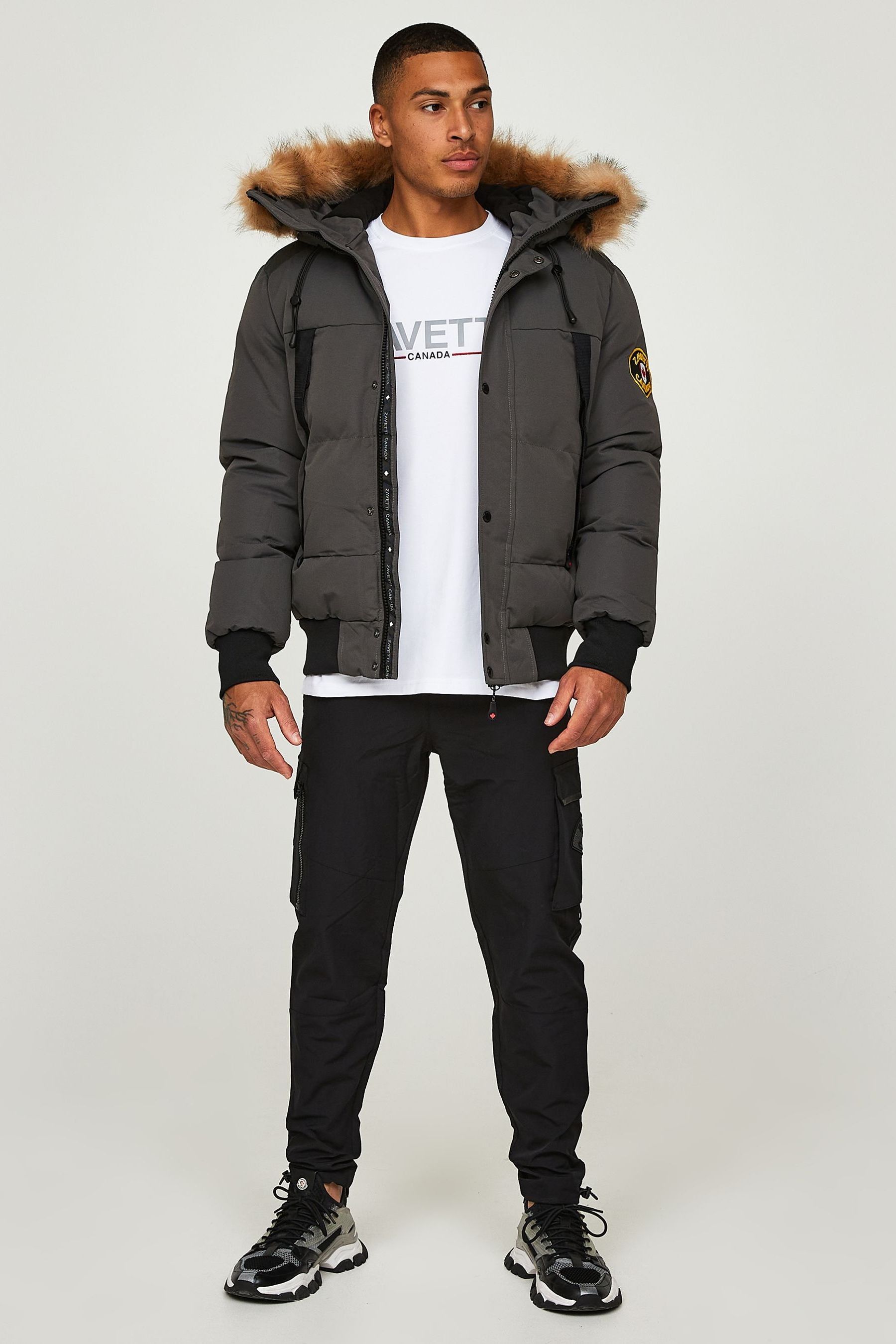 Bomber parka jacket mens top