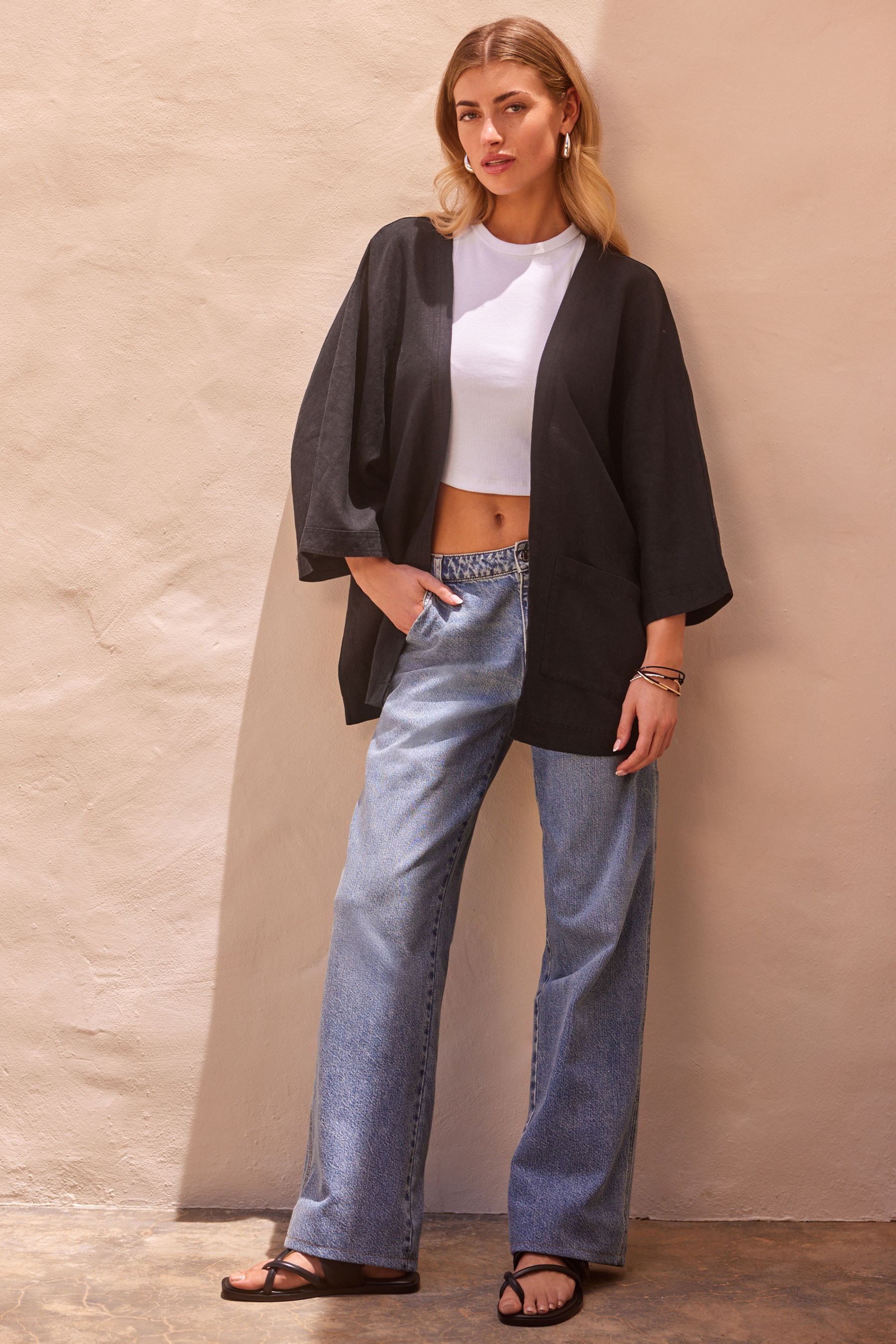 Black 100 Linen Jacket