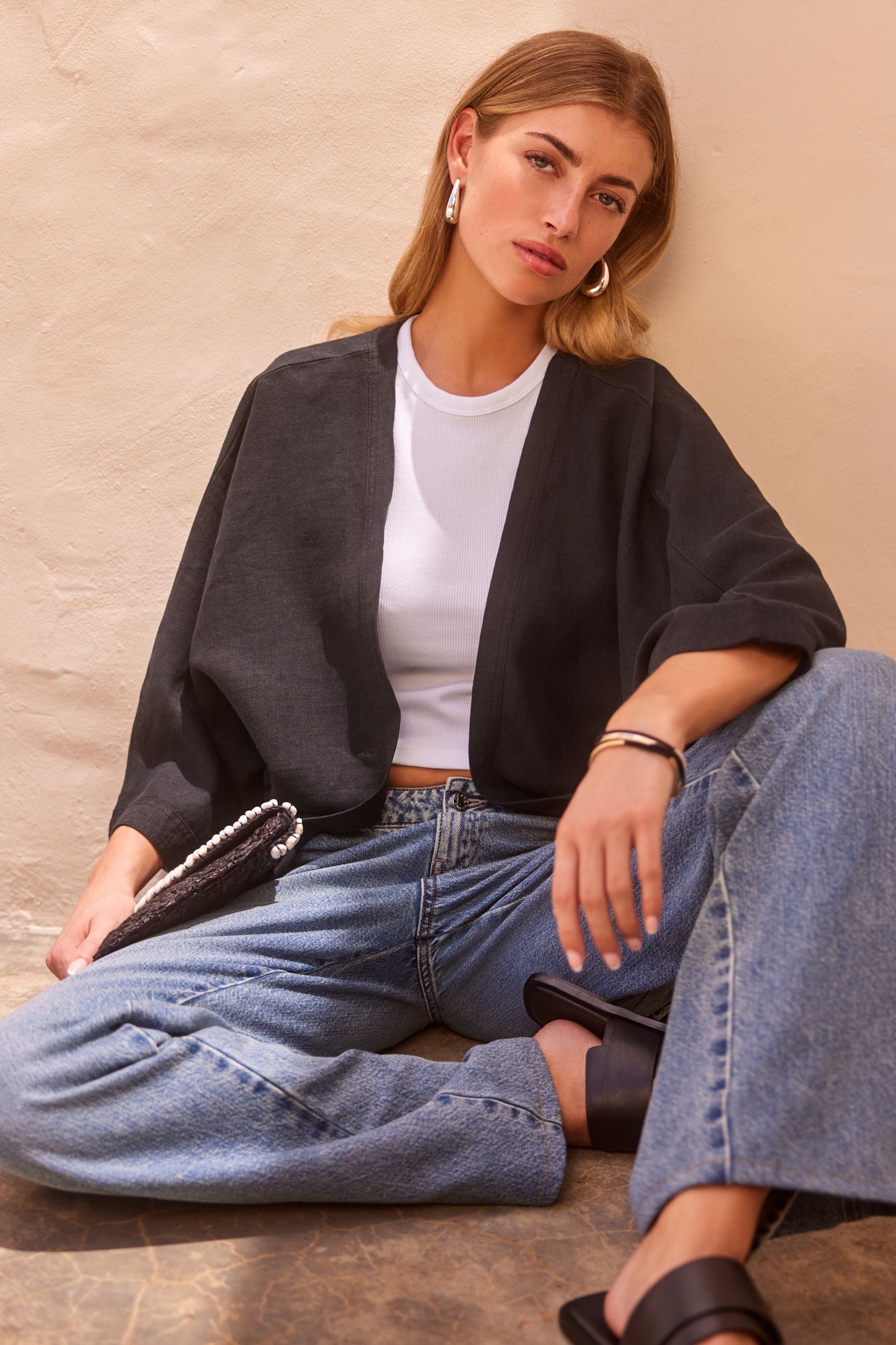 Buy Black 100 Linen Jacket from the Next UK online shop