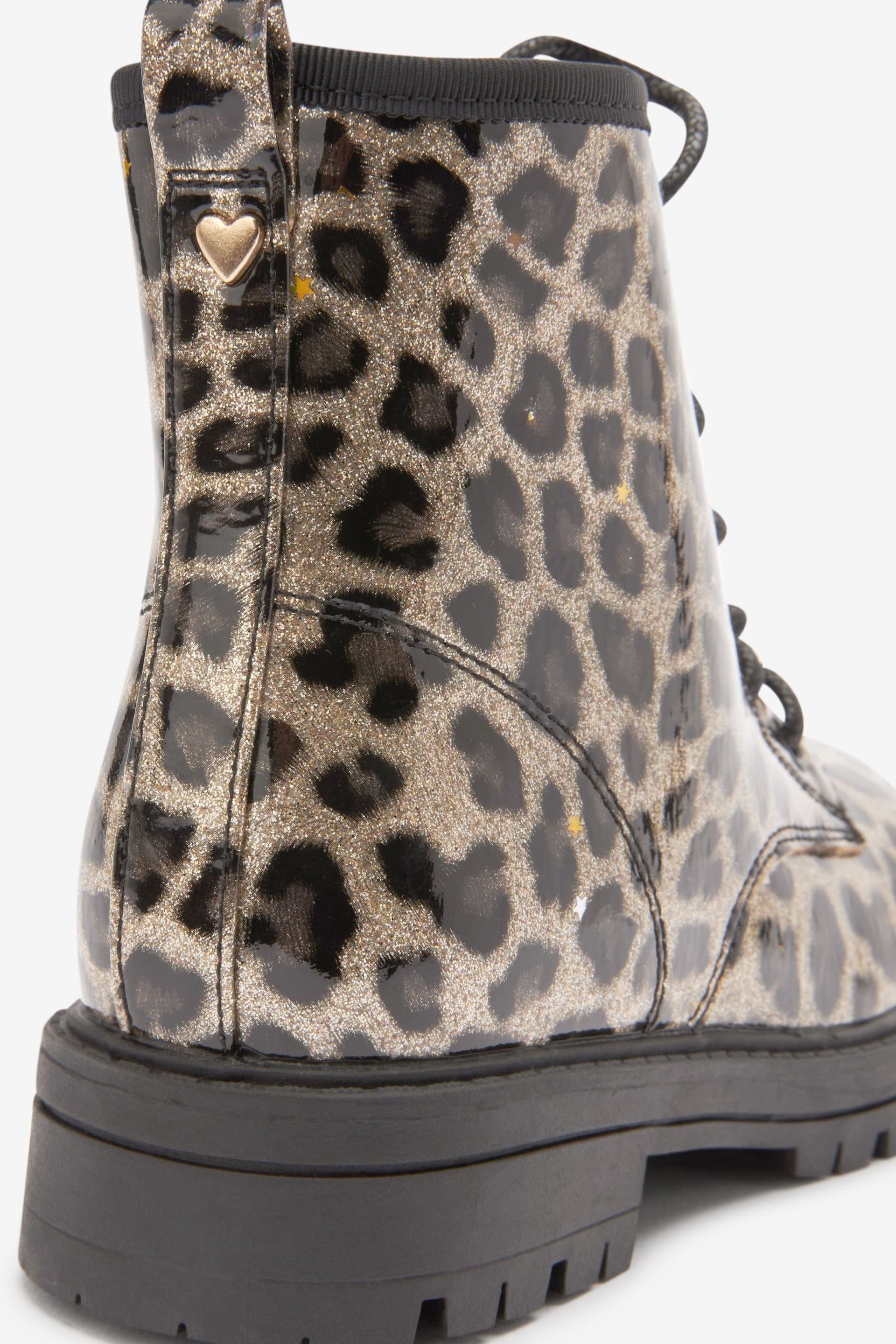 Leopard Print Standard Fit (F) Warm Lined Lace-Up Boots - Image 11 of 11