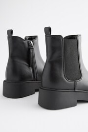 Matt Black Wide Fit (G) Chunky Chelsea Boots - Image 5 of 5