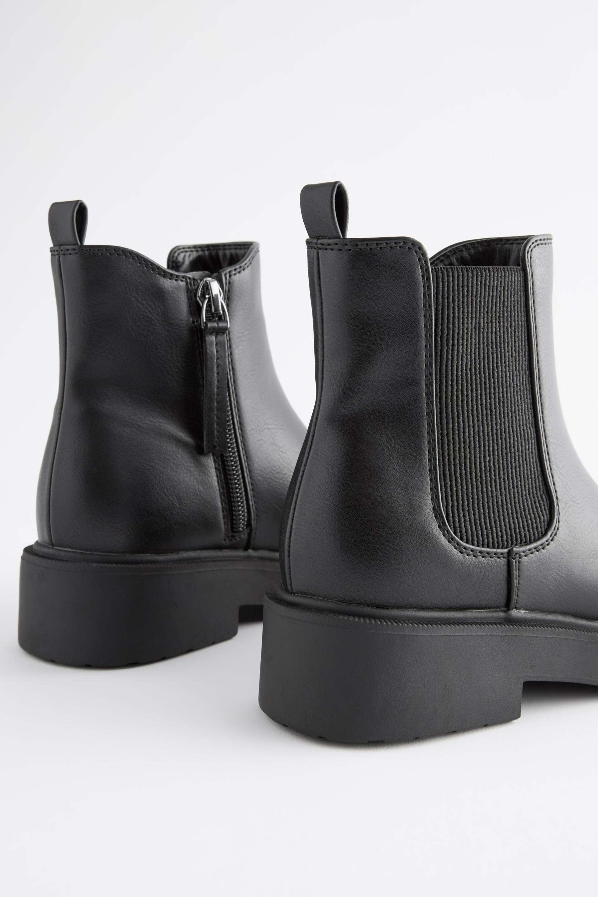 Matt Black Wide Fit (G) Chunky Chelsea Boots - Image 5 of 5