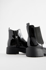 Black Patent Standard Fit (F) Chunky Chelsea Boots - Image 4 of 5