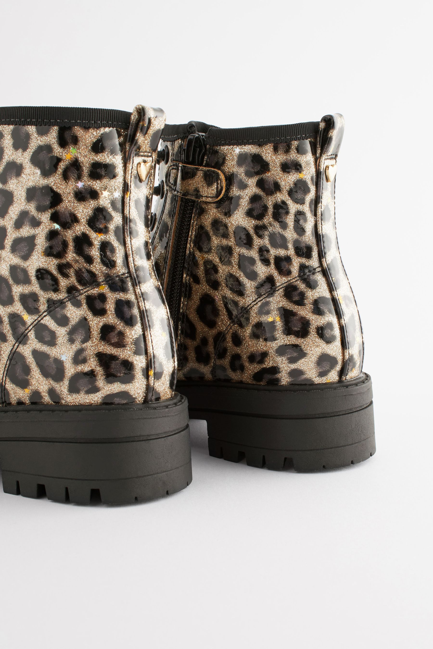 Leopard print wide fit boots on sale