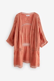 Orange Crochet Longline Kimono Cover-Up - Image 1 of 2