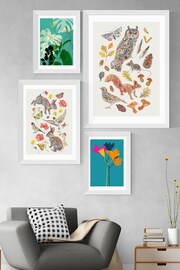 East End Prints White Meadow Birds Bunnies And Butterflies by Becca Boyce Framed Print - Image 2 of 3