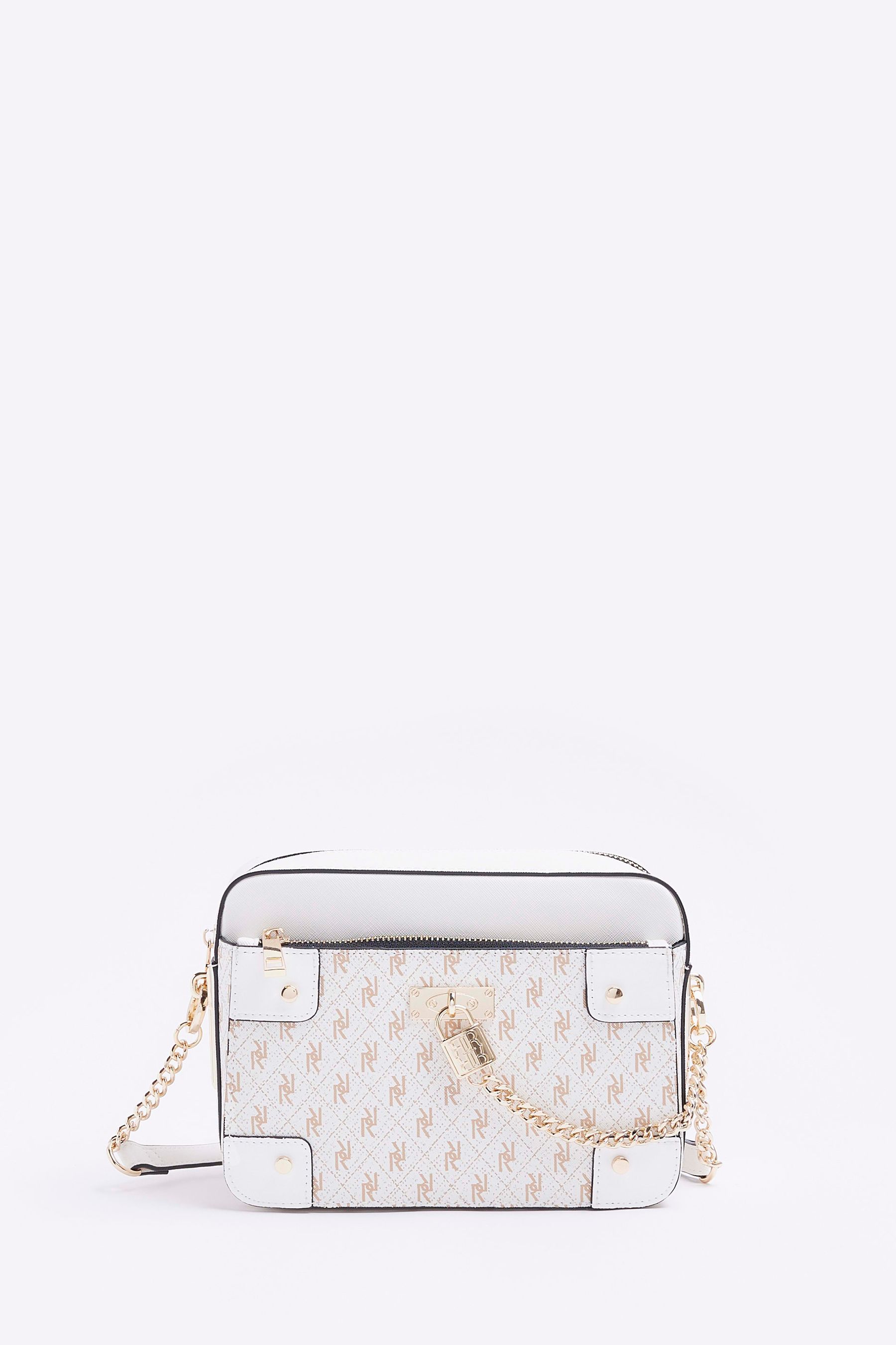 Buy River Island White Padlock Chain Boxy Bag from Next Ireland