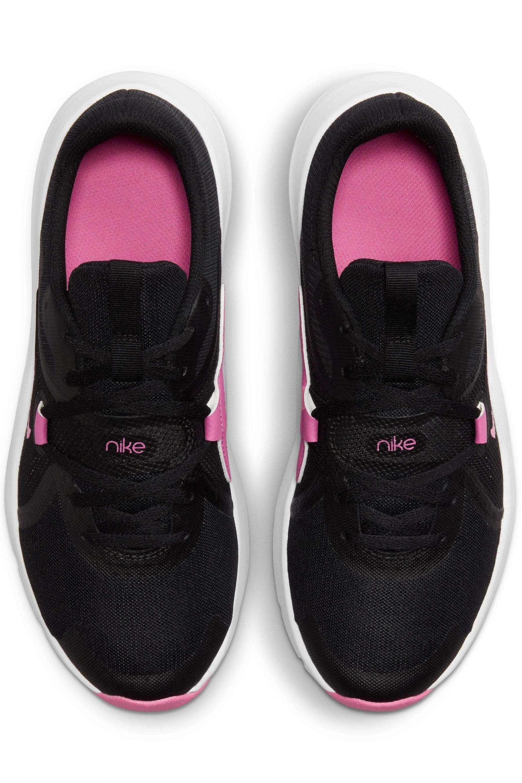 Black nike trainers pink tick sales