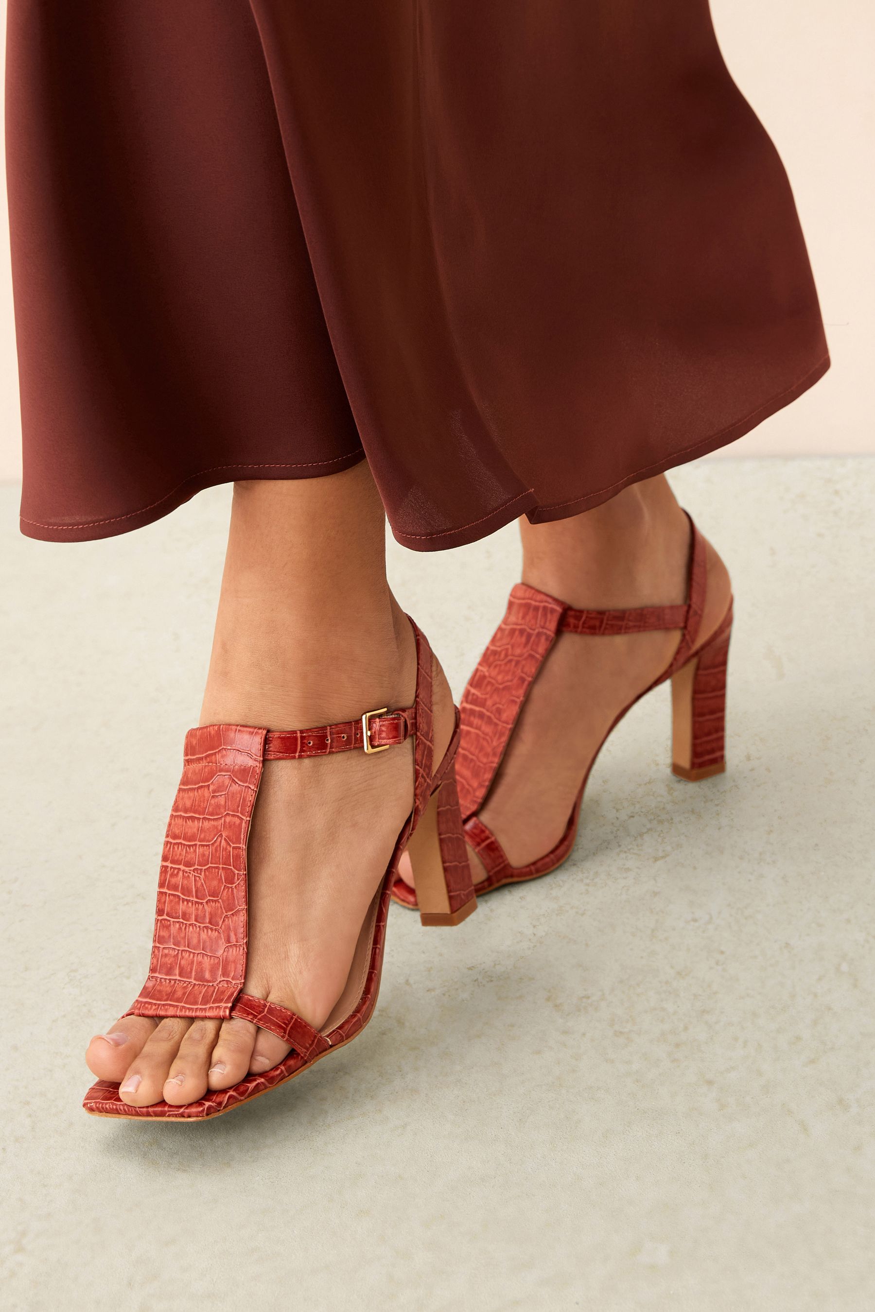 Red t bar sandals on sale