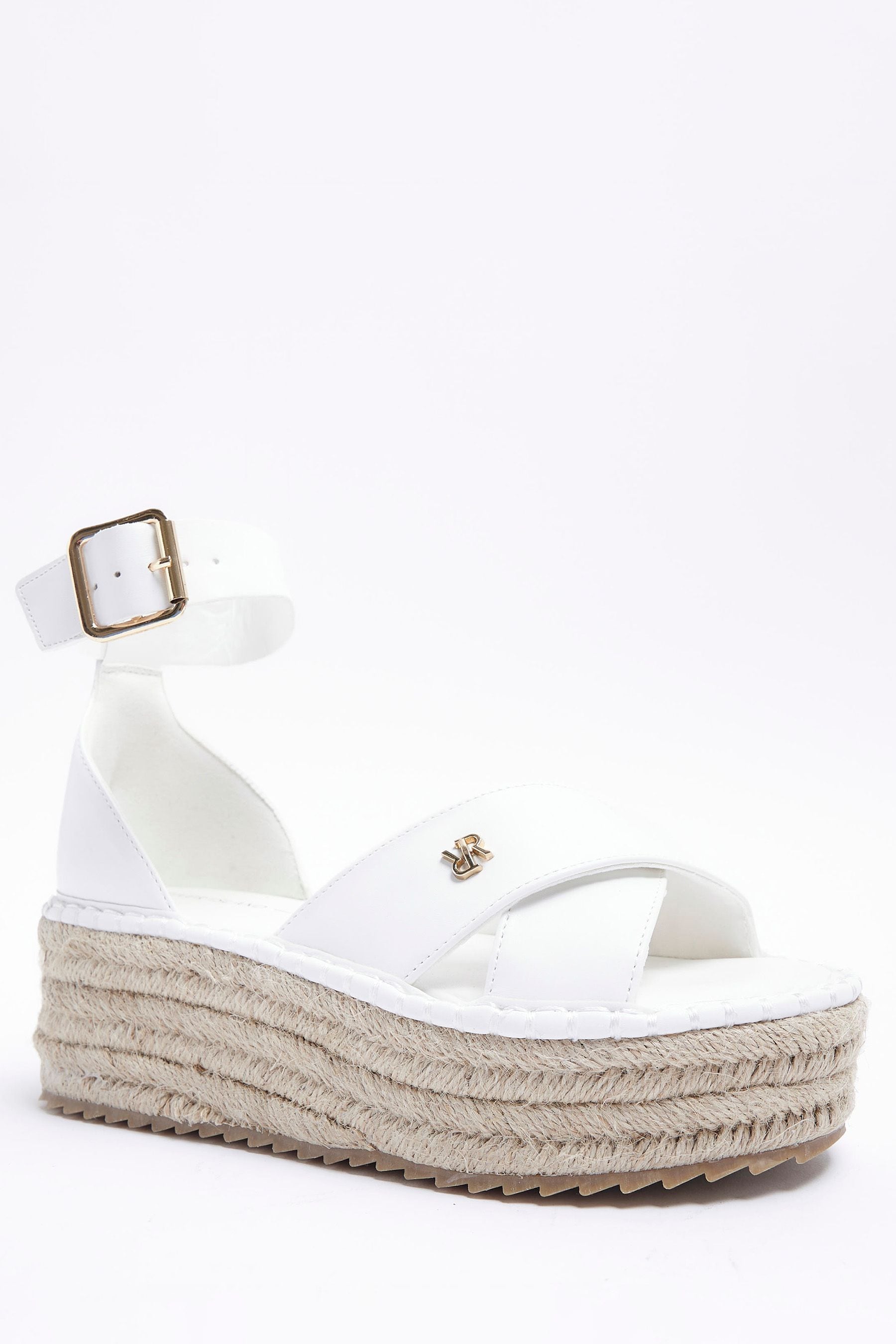 Buy River Island White Espadrille Flatform Sandals from Next Slovakia