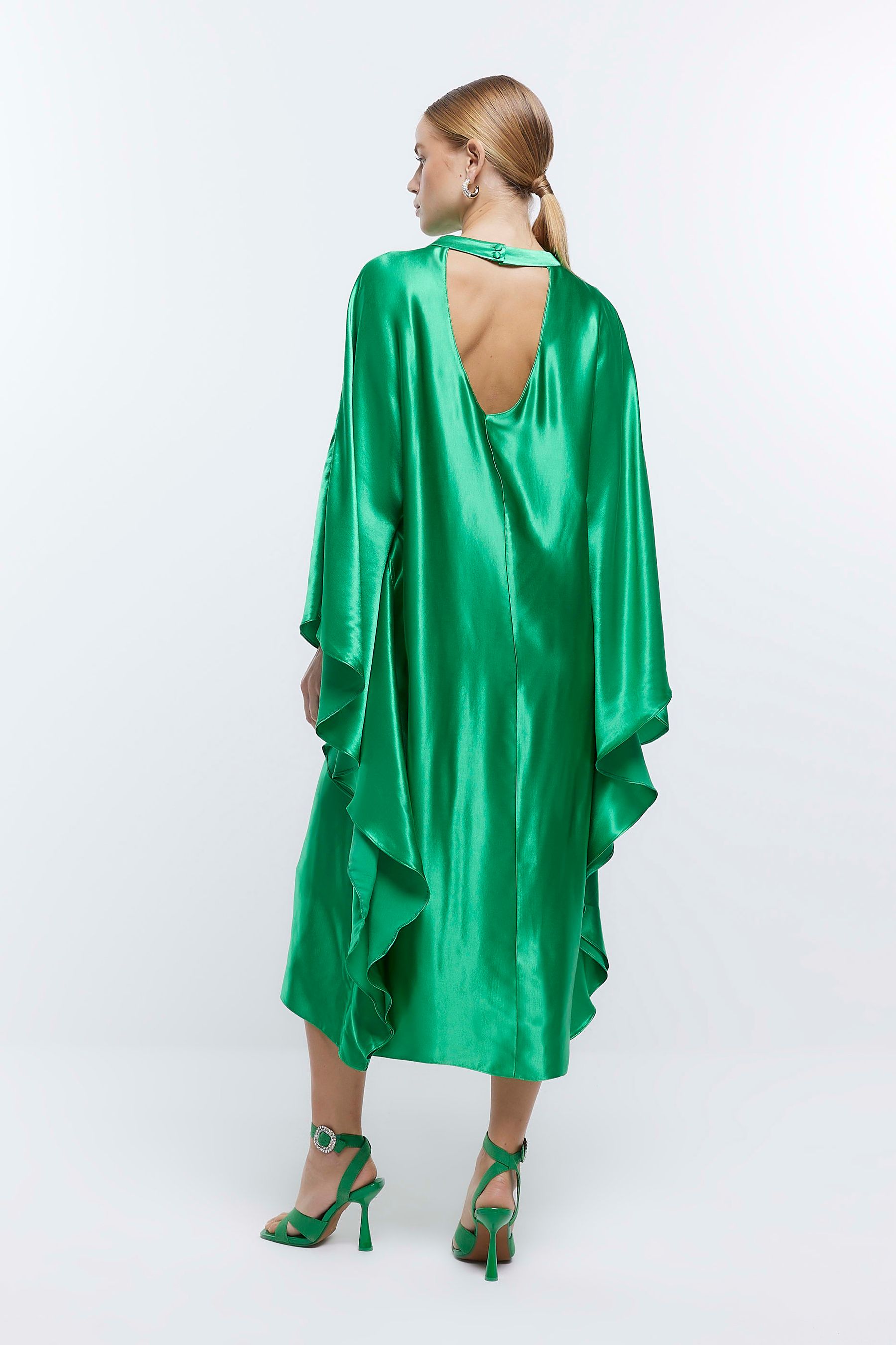 Buy River Island Green Batwing Swamp Midi Dress from Next Luxembourg