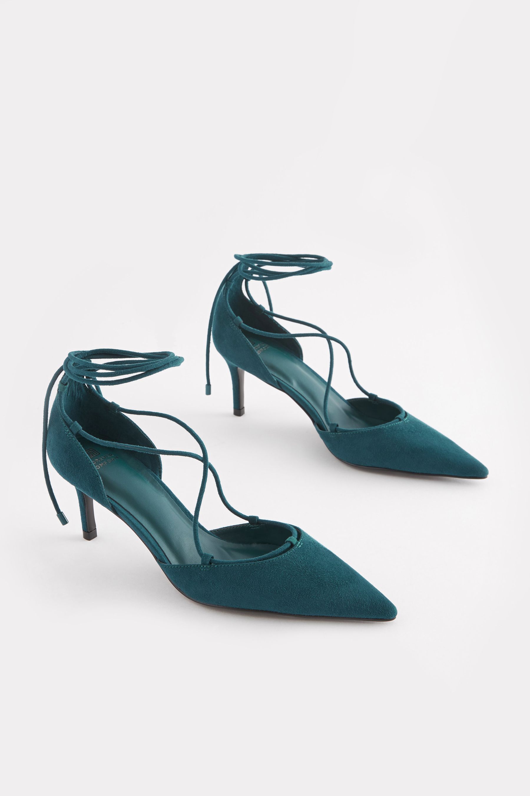 Buy Teal Blue Forever Comfort Point Toe Wrap Heels from Next Luxembourg