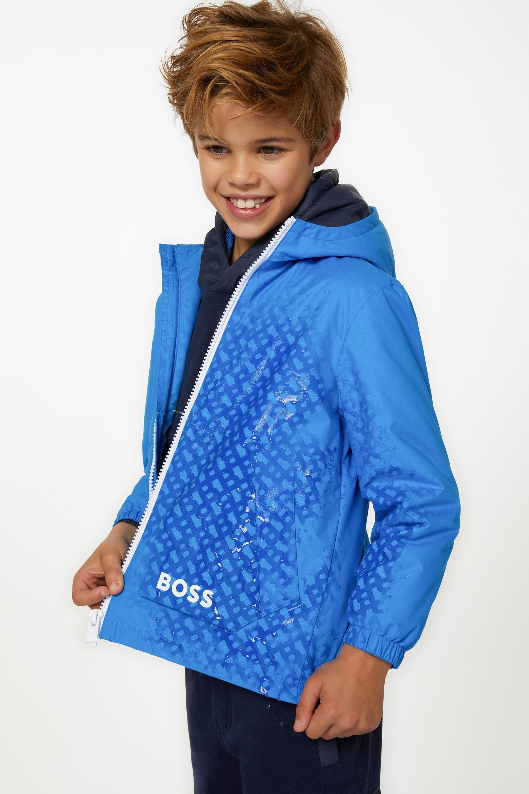 Buy BOSS Blue Colour Change Windbreaker Jacket from Next Luxembourg