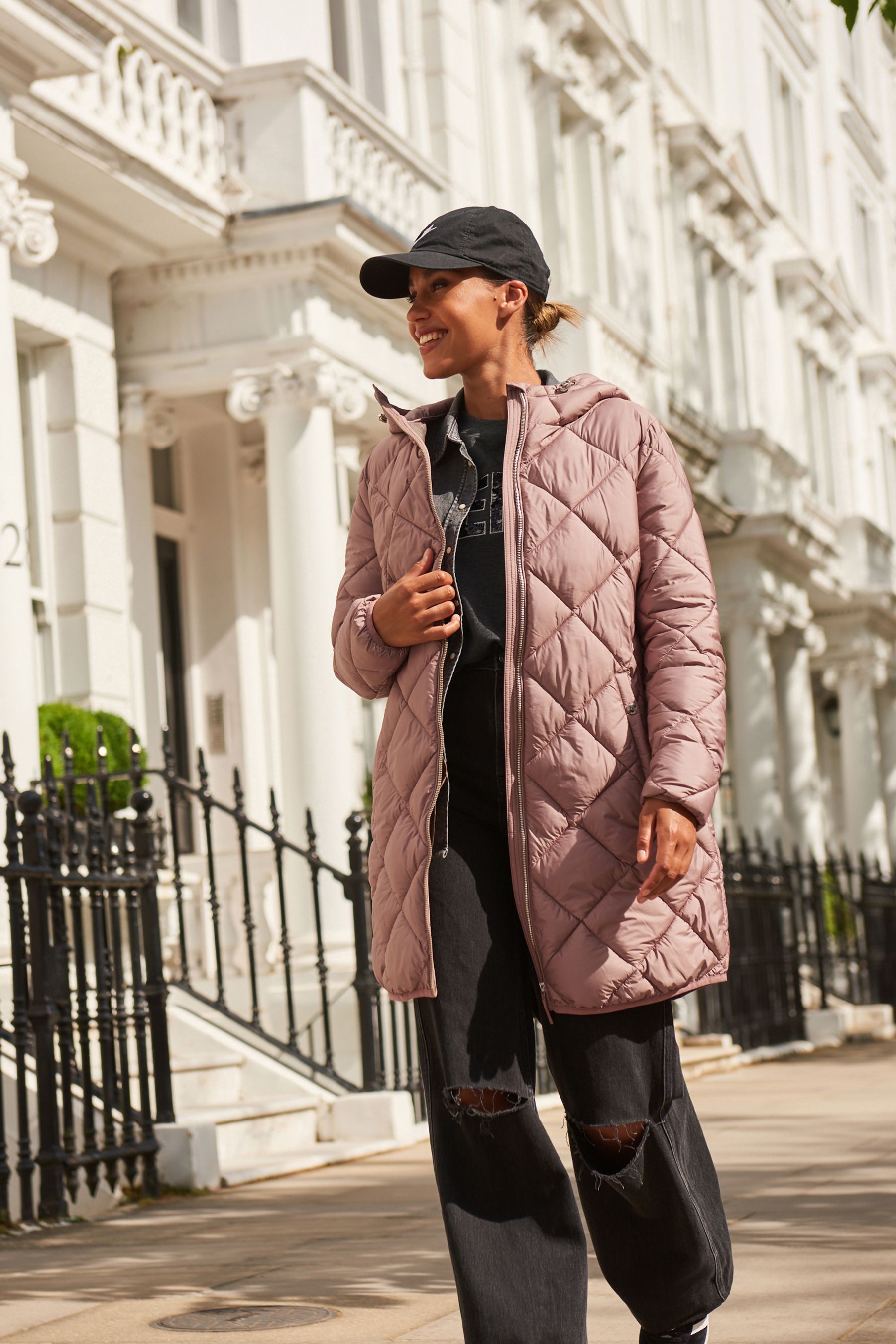 Buy Pink Quilted Lightweight Coat from Next Luxembourg