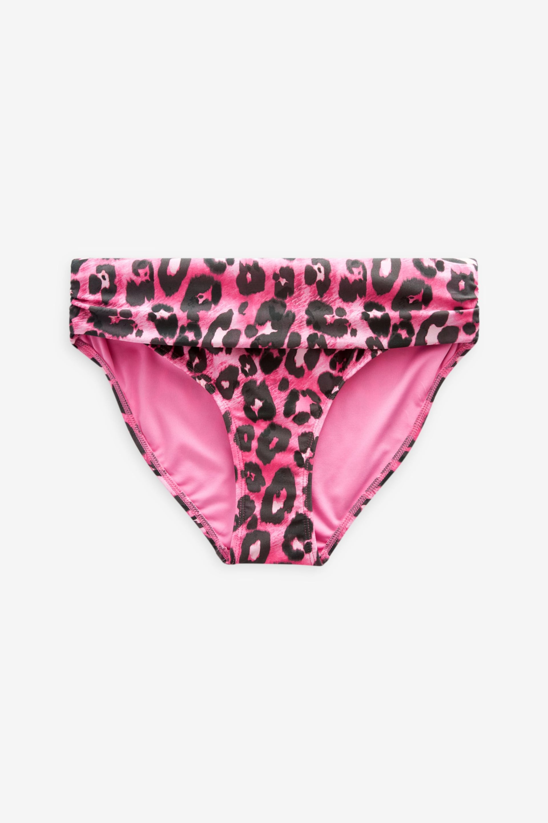 Pink Leopard Roll Top Bikini Bottoms - Image 5 of 6