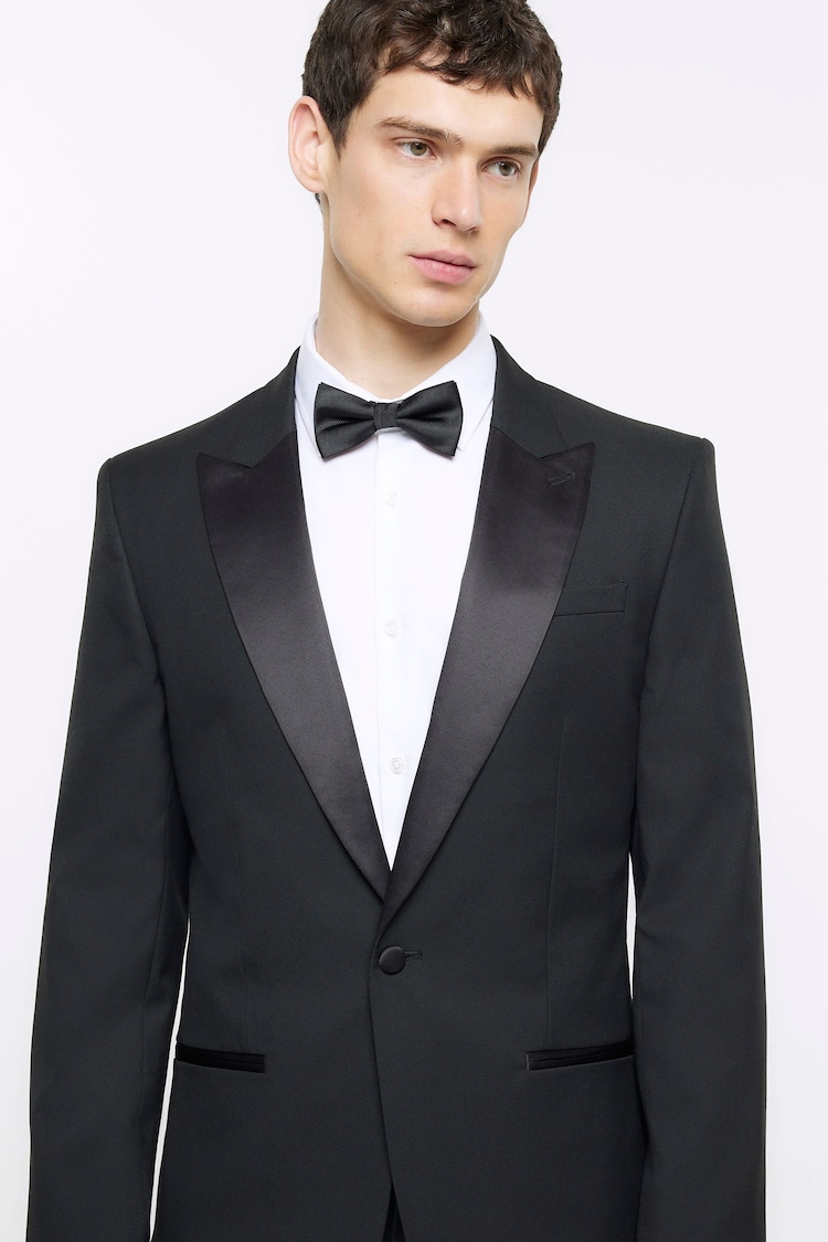 River Island Black Tuxedo Slim Suit Jacket - Image 3 of 3