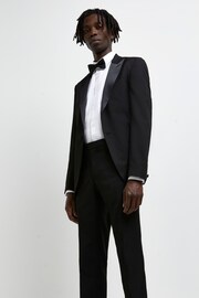 River Island Black Tuxedo Slim Suit Trousers - Image 4 of 5
