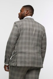 River Island Grey Big & Tall Notch Check Suit: Jacket - Image 2 of 6