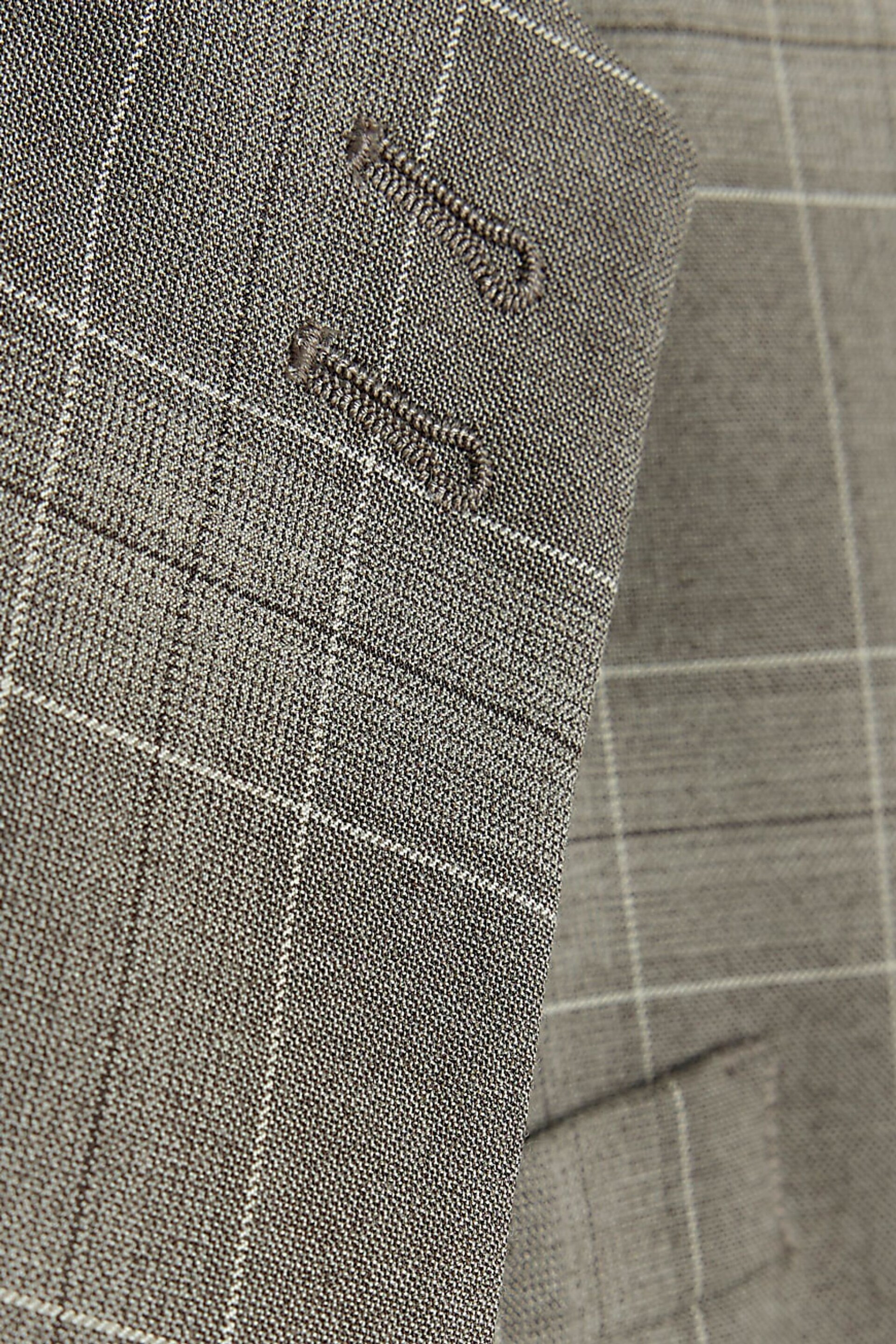 River Island Grey Big & Tall Notch Check Suit: Jacket - Image 6 of 6