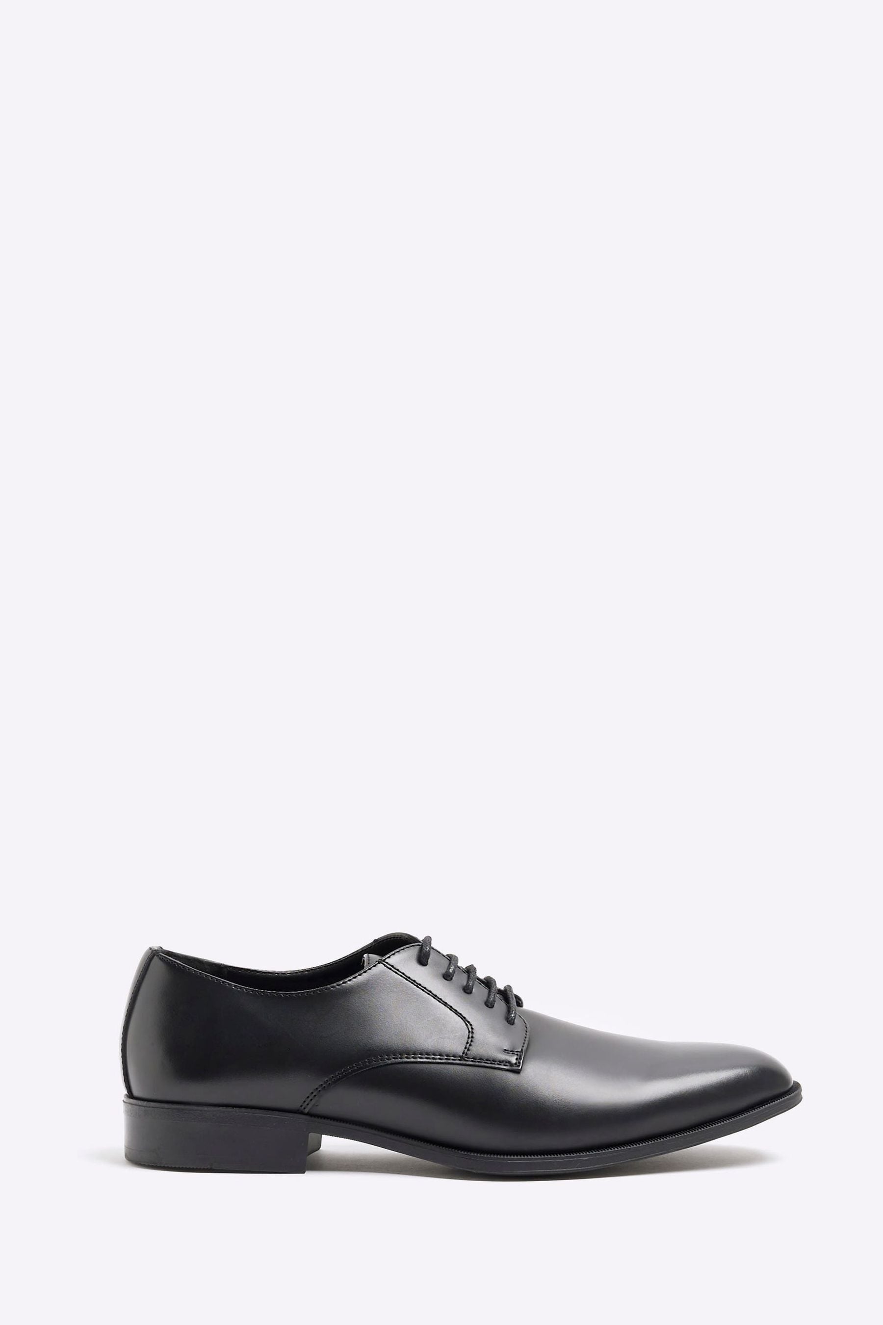 Buy River Island Black Chrome Formal Point Leather Derby Shoes from the Next UK online shop