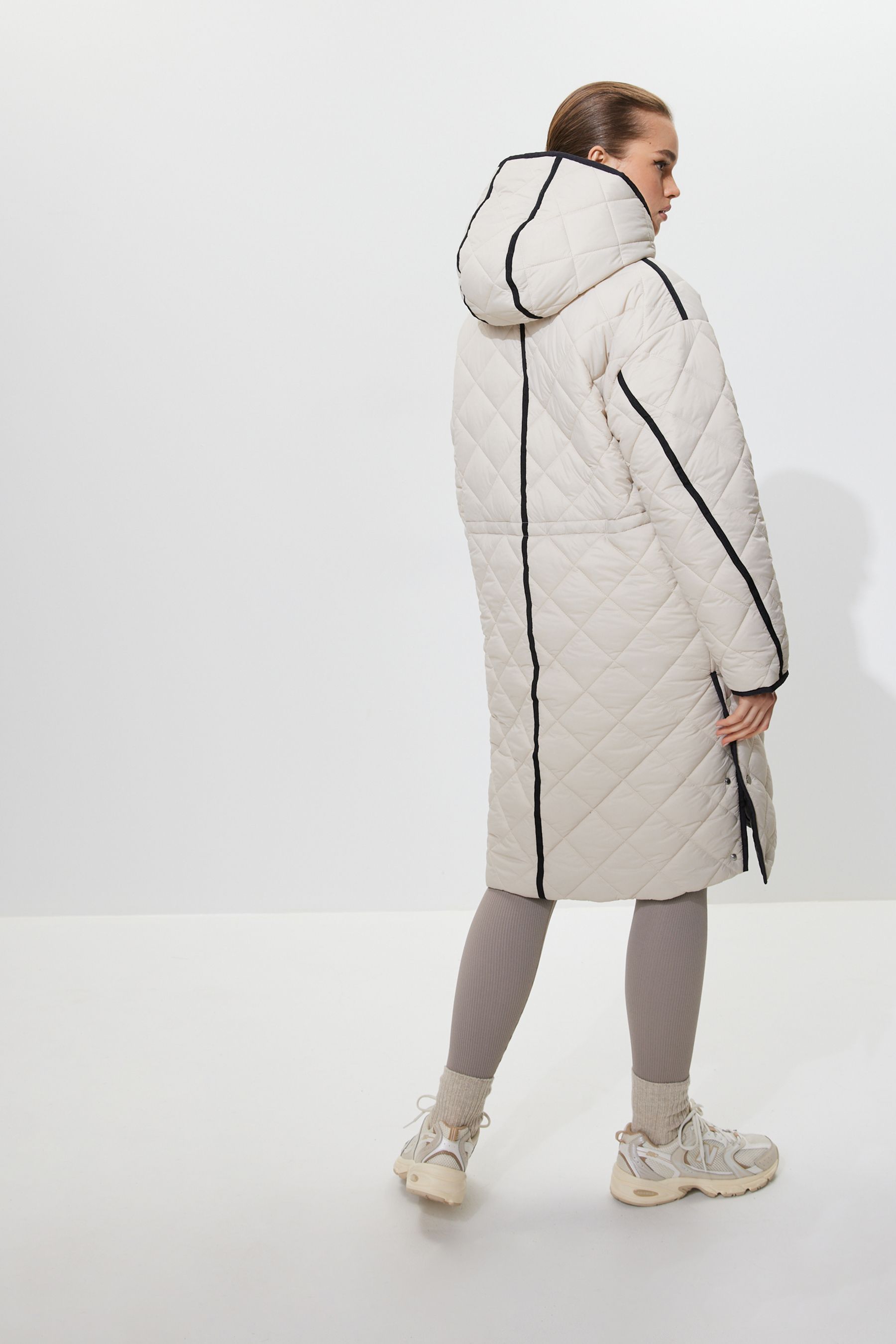 Buy Black White Reversible Quilted Coat from Next Luxembourg