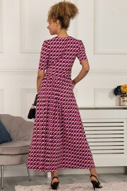 Jolie Moi Pink Georgia Geometric Jersey Maxi Dress - Image 2 of 5