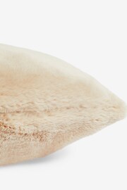 Light Natural Soft To Touch Plush 59 x 59cm Faux Fur Cushion - Image 3 of 7