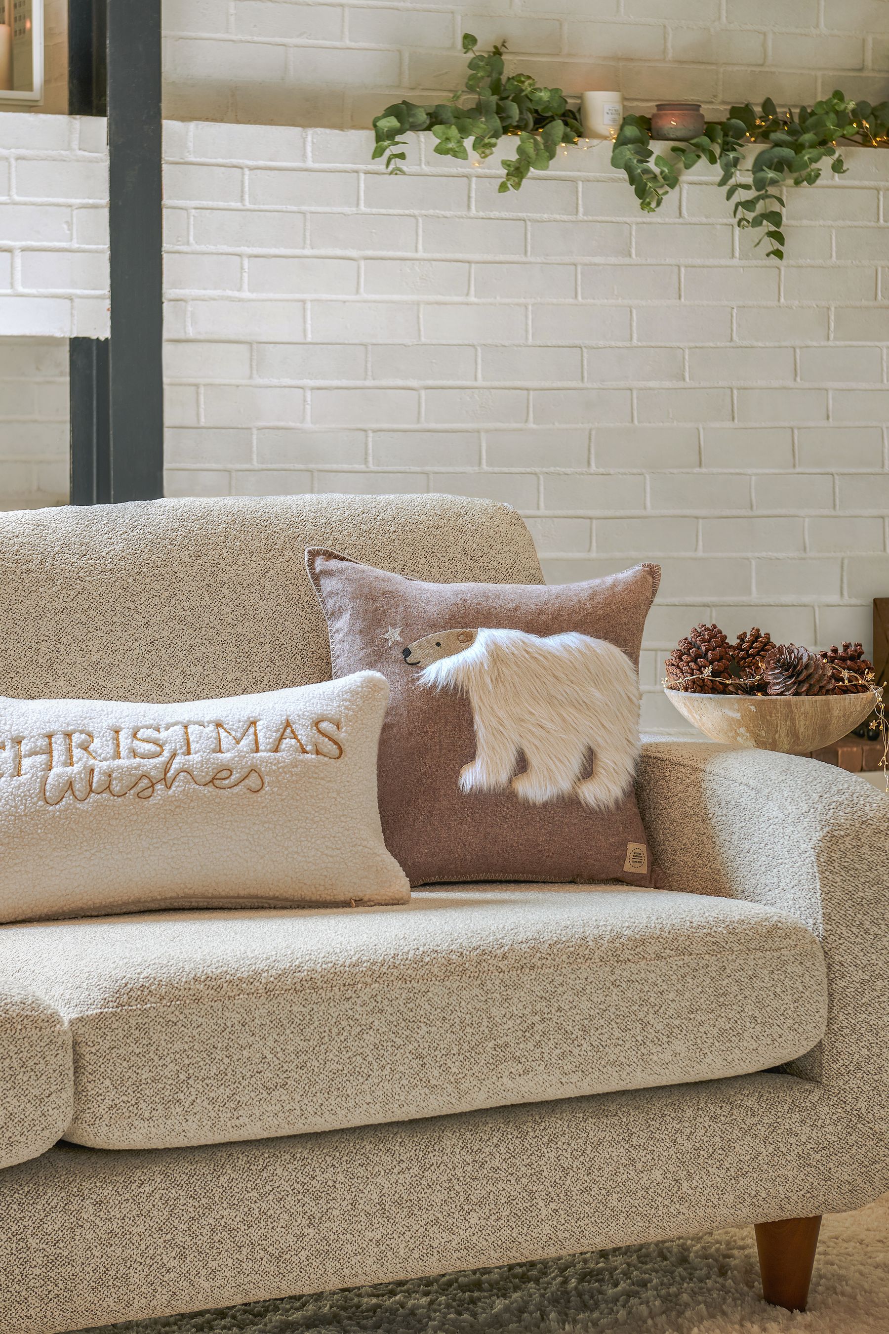 Buy Ivory Christmas Wishes Cushion from Next Austria