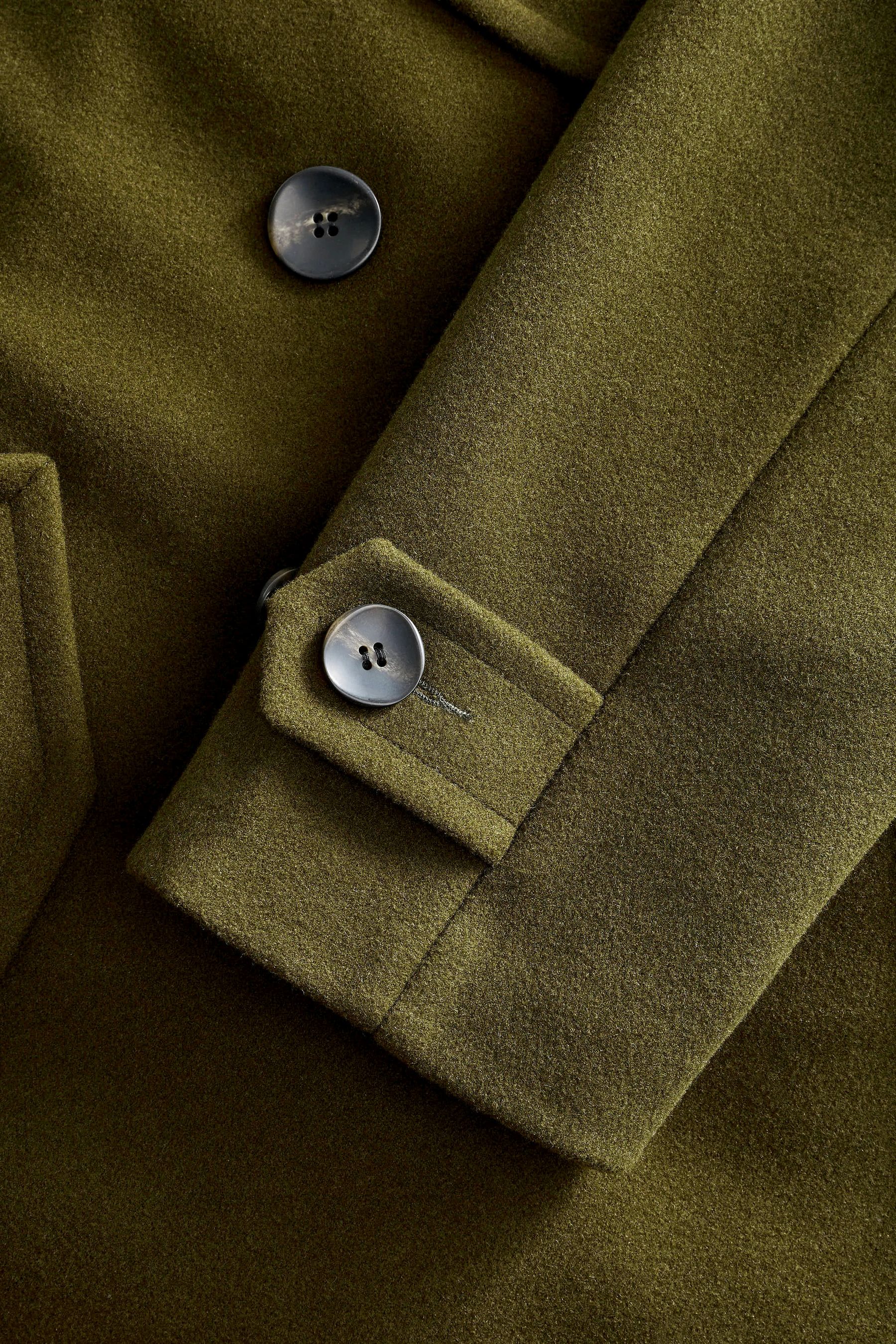 Buy Khaki Green Double Breasted Long Sleeved Peacoat from Next Luxembourg