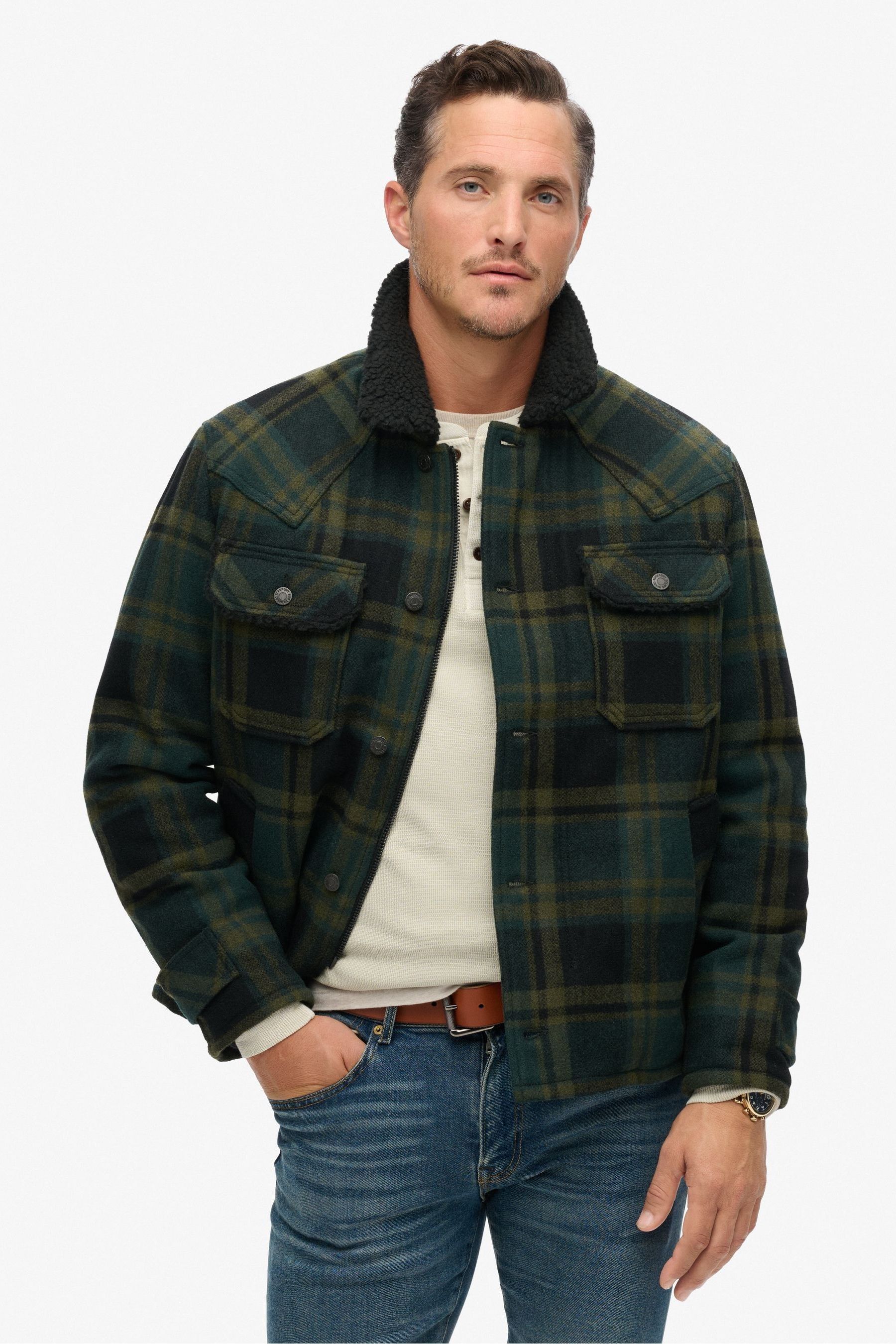 Buy Superdry Green Merchant Wool Chore Coat Jacket from Next United Arab Emirates