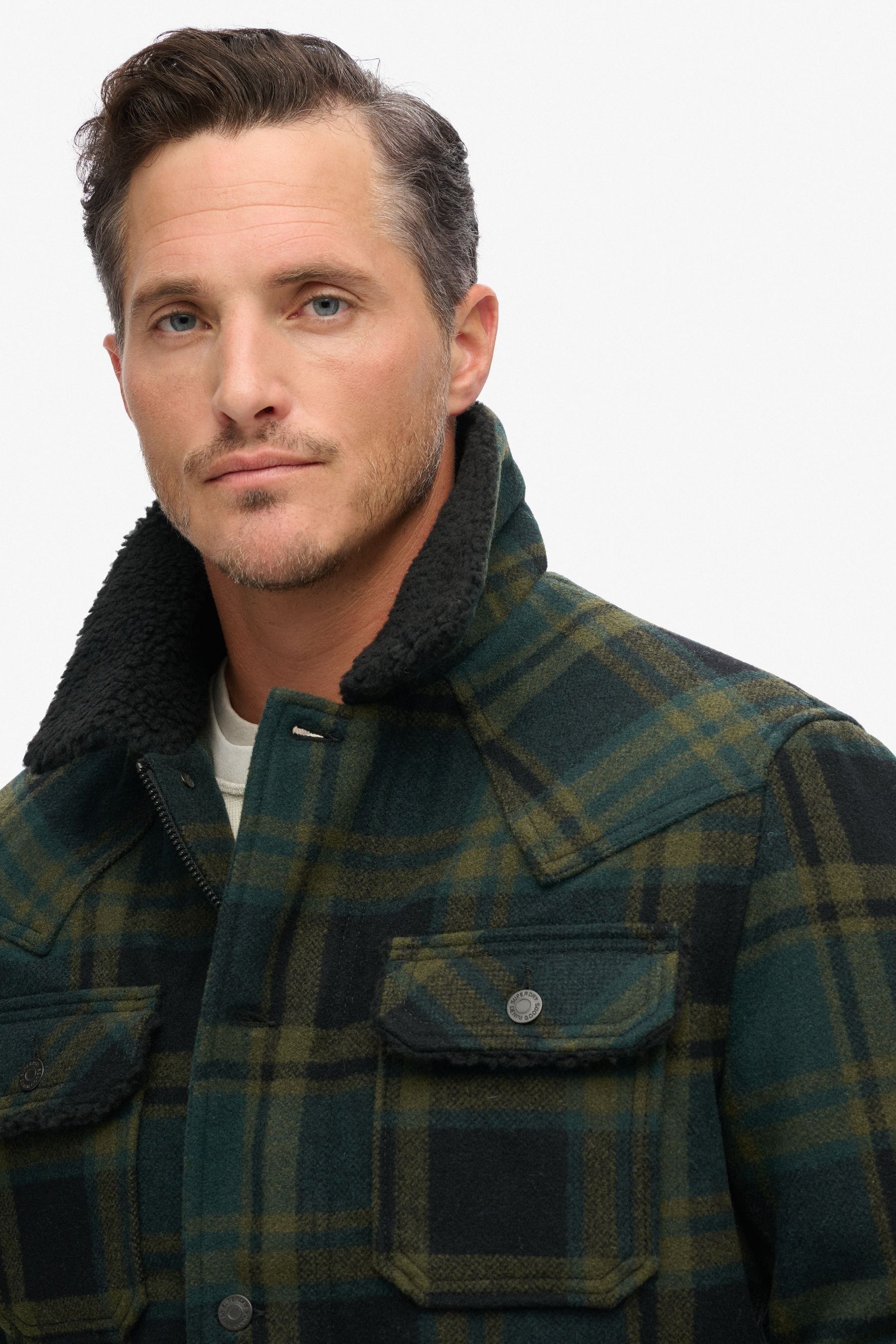 Superdry Green Merchant Wool Chore Coat Jacket 2X Large Mens