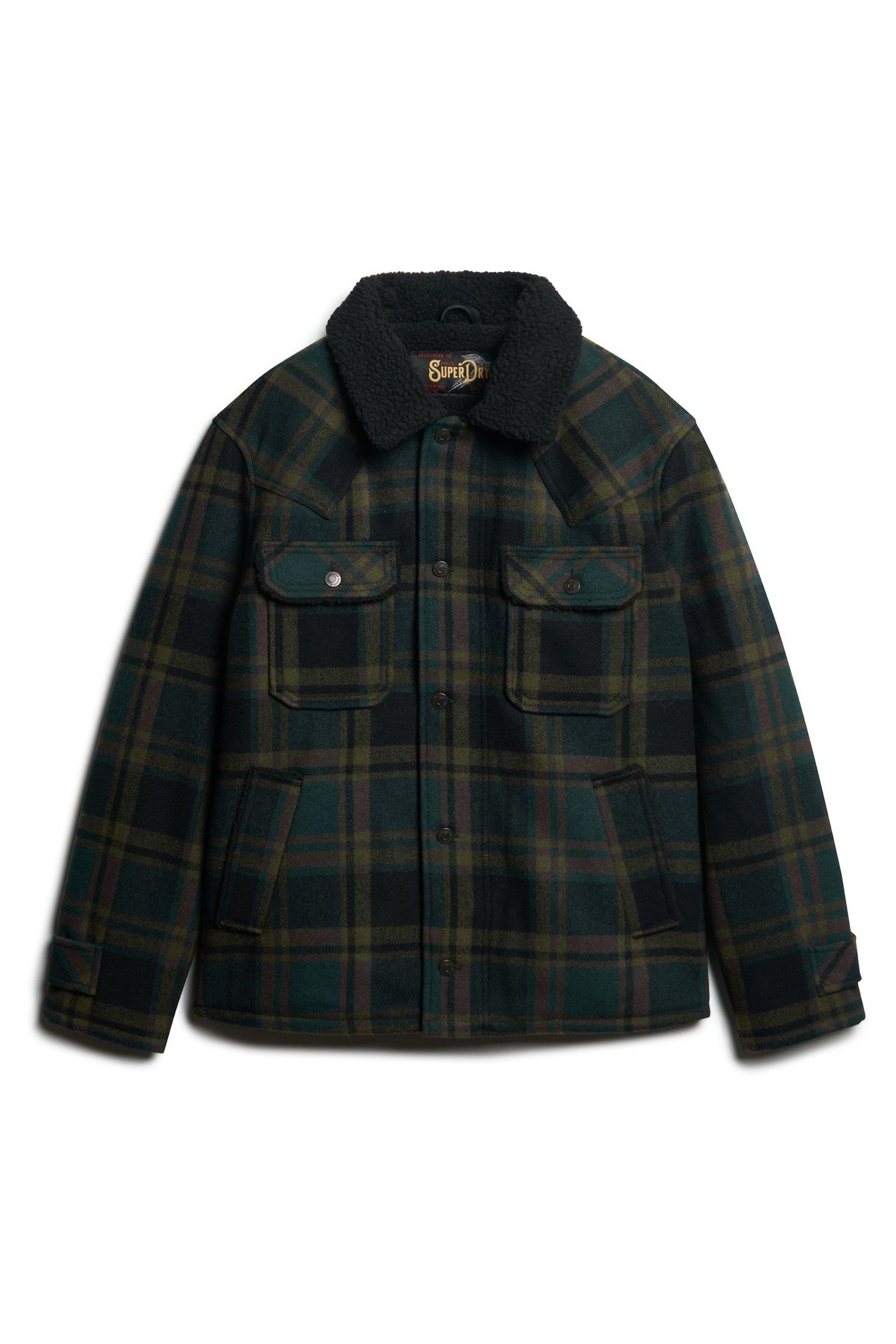 Superdry Green Merchant Wool Chore Coat Jacket 2X Large Mens