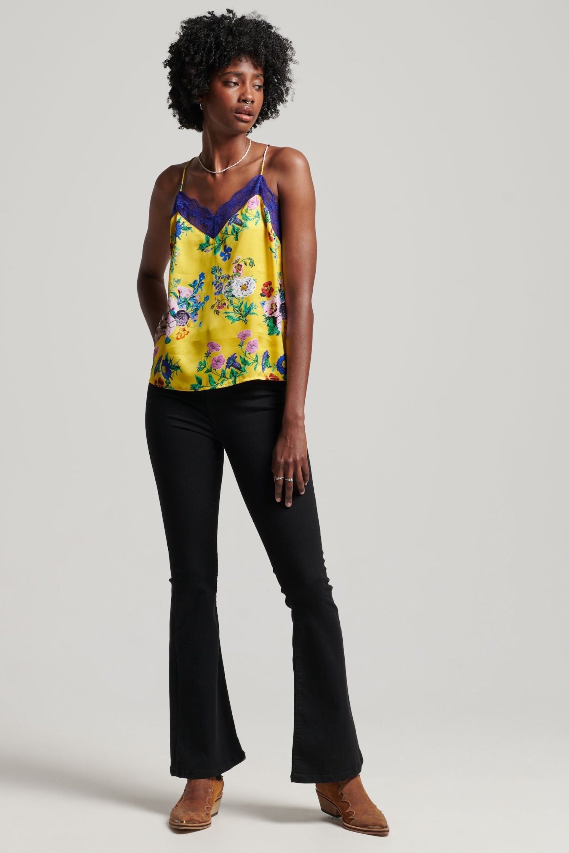 Superdry Yellow Satin Cami Top - Image 2 of 5