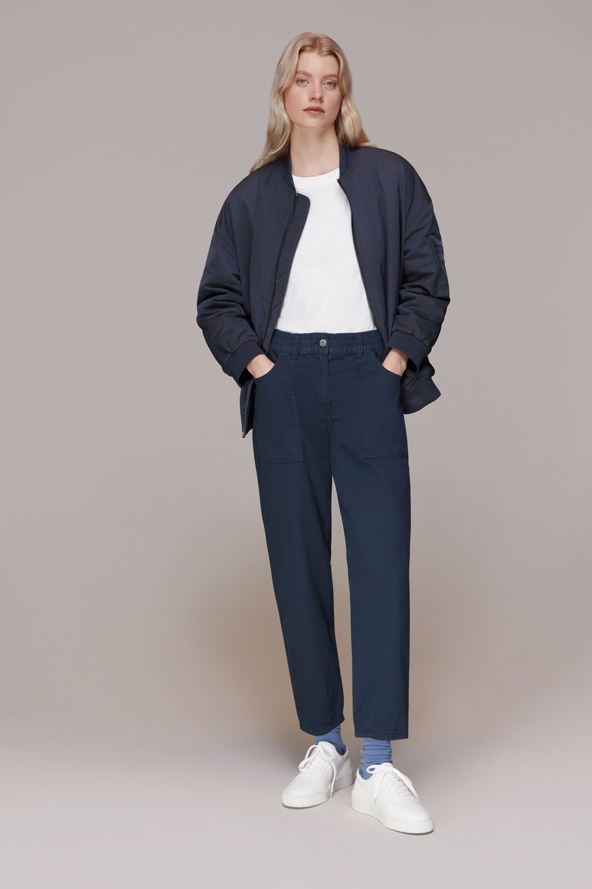 Whistles Blue Tessa Casual Trousers - Image 1 of 5