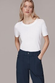 Whistles Blue Tessa Casual Trousers - Image 3 of 5