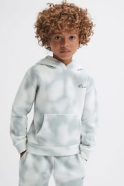 Reiss Sage Melo Senior Cotton Tie Dye Hoodie - Image 1 of 7