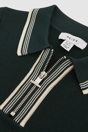 Reiss Emerald Regency Senior Half-Zip Striped T-Shirt - Image 7 of 7