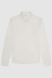 Reiss Ecru King Mercerised Cotton Button-Through Shirt - Image 2 of 6