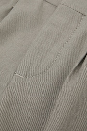 Reiss Taupe Brighton Senior Relaxed Elasticated Trousers with Turn-Ups - Image 7 of 7