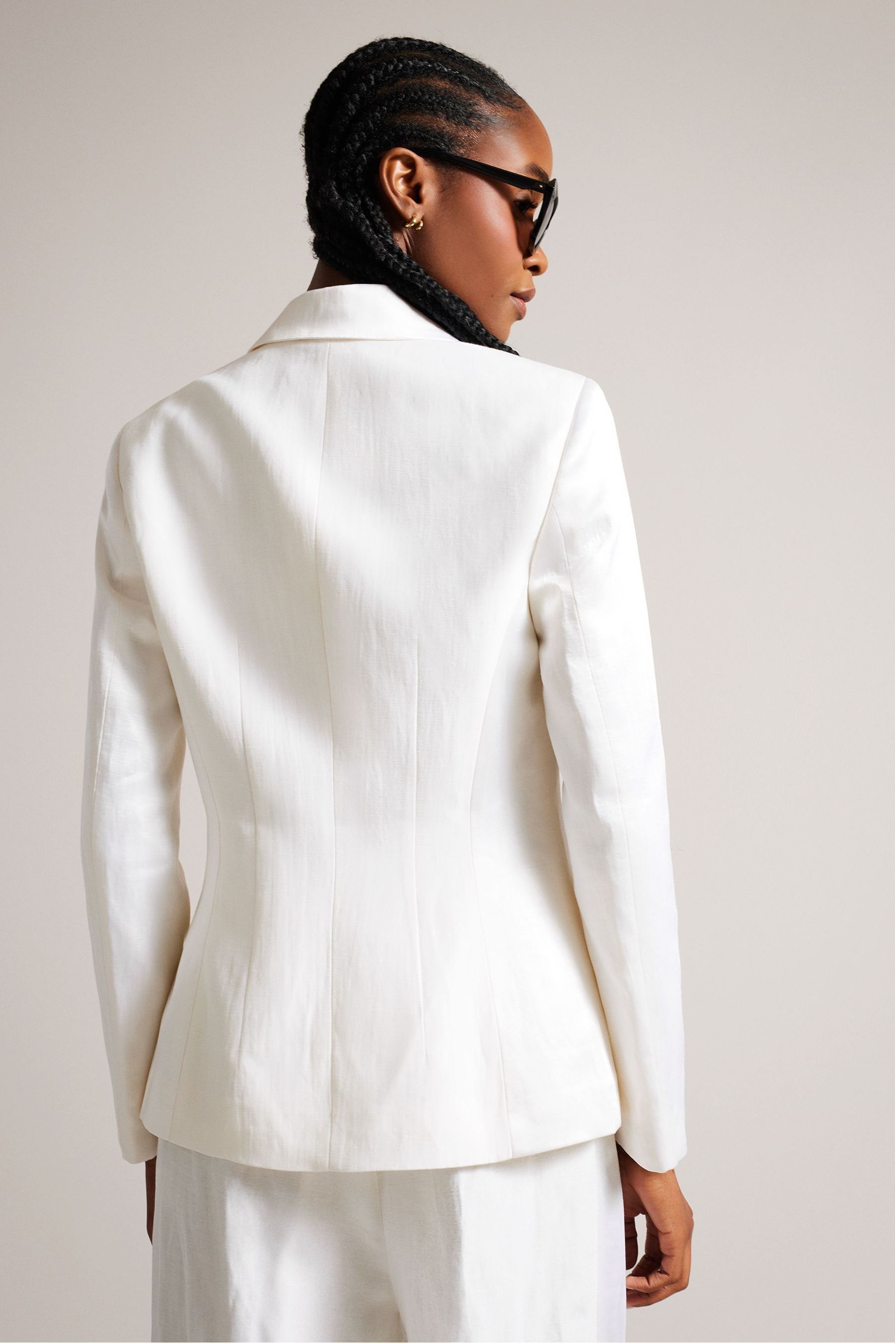Buy Ted Baker Cream Astaa Satin Contrast Tuxedo Jacket from Next Luxembourg