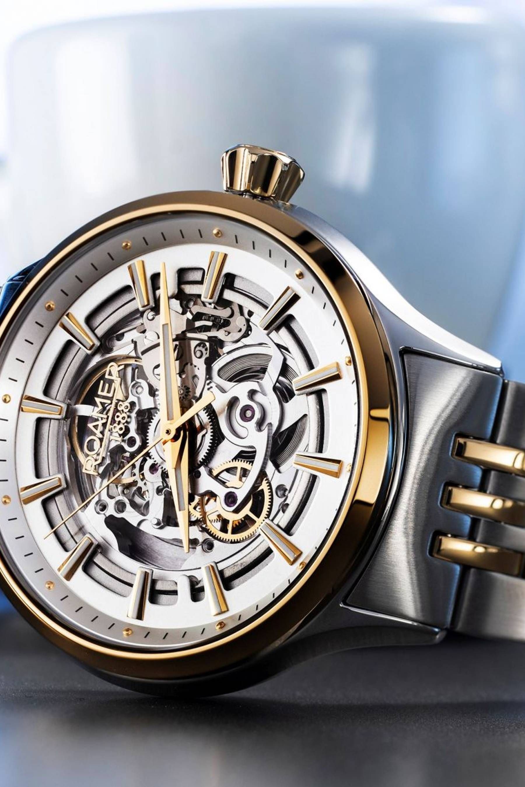 Buy Roamer Gents Gold Competence Skeleton Watch from the Next UK online shop