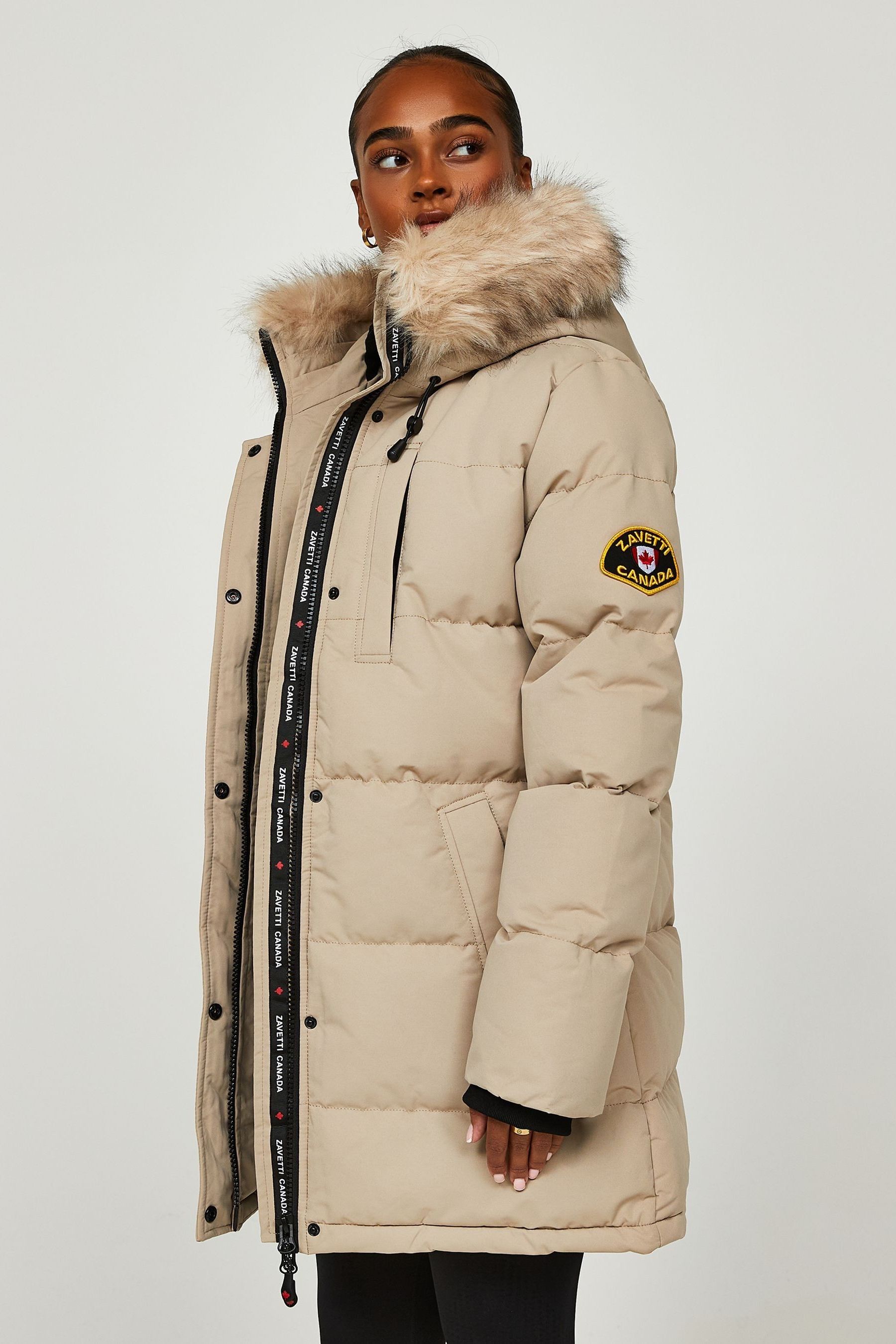 Buy Zavetti Canada Womens Goshawa Puffer Jet Black Parka from Next Luxembourg