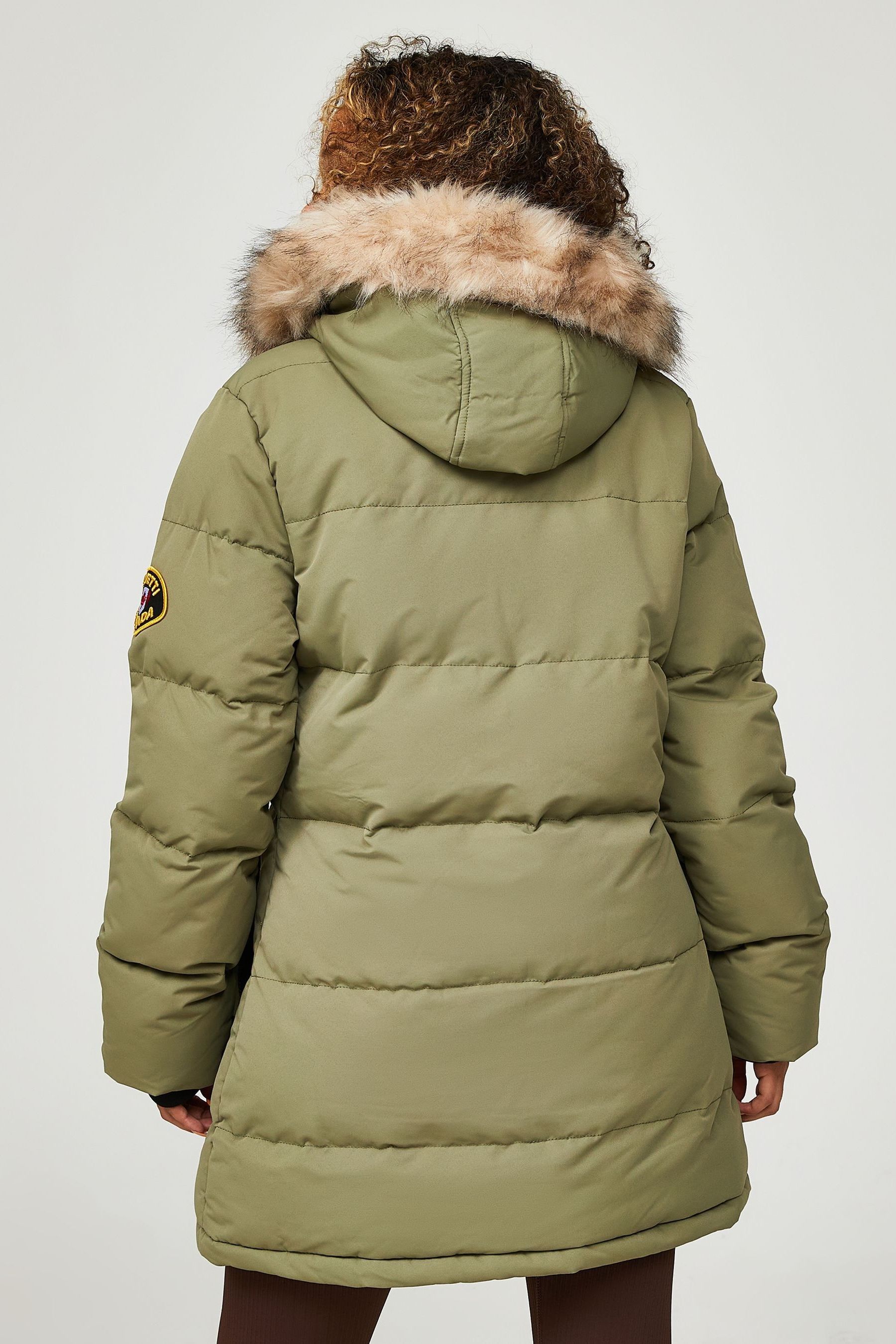 Green puffa coat new arrivals