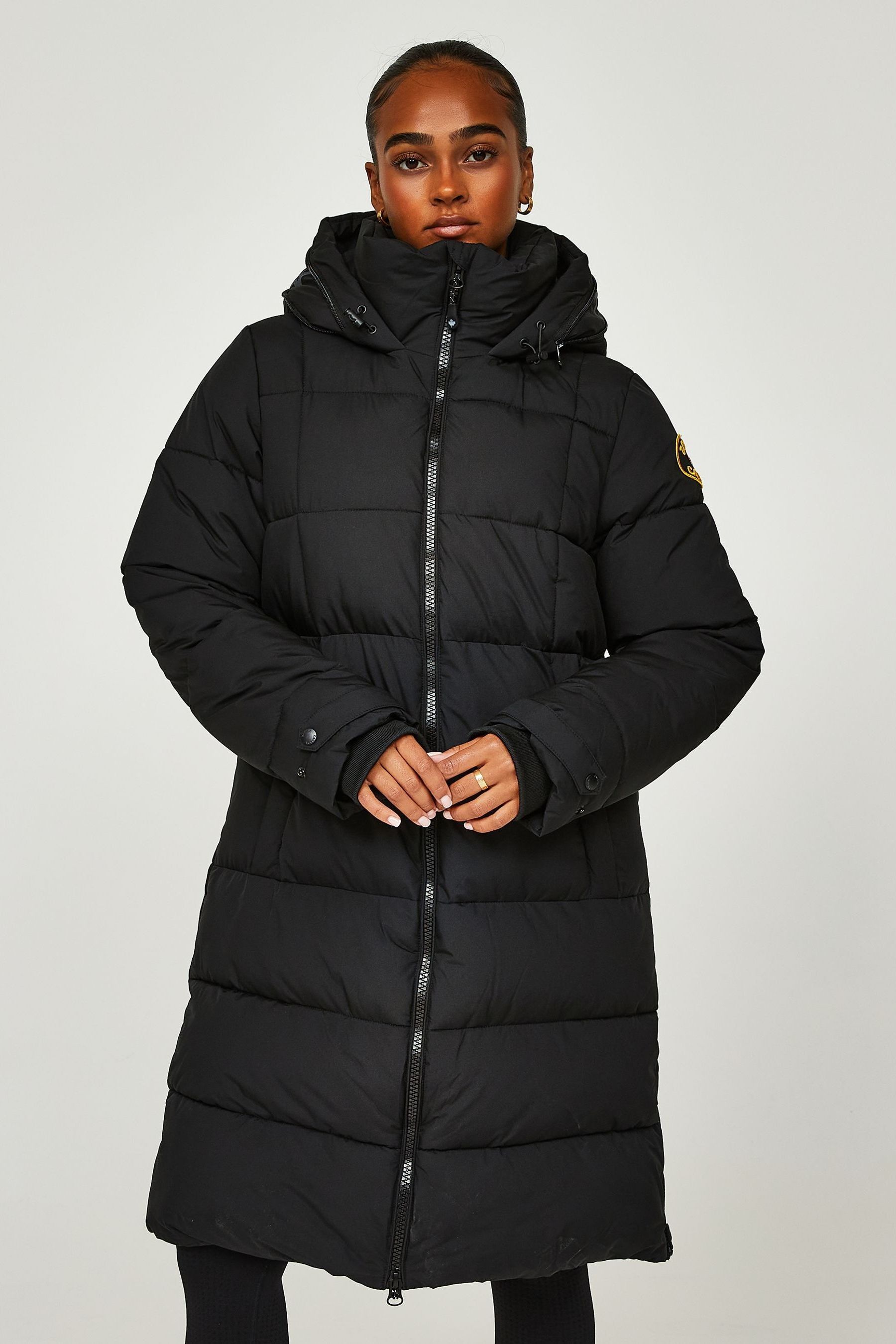 Buy Zavetti Canada Kiana Longline Puffa Black Jacket from Next Luxembourg
