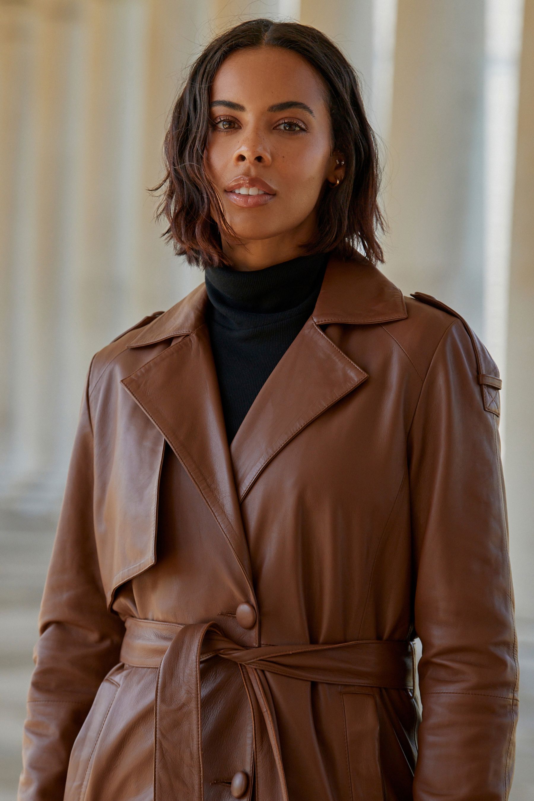 Buy Tan Brown Leather Trench Coat from Next Austria