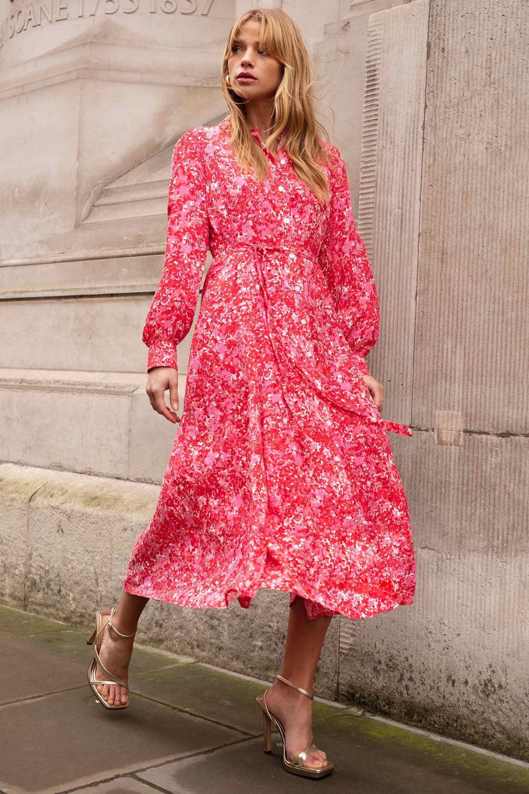 Buy Ro Zo Pink Floral Shirt Dress from Next Luxembourg