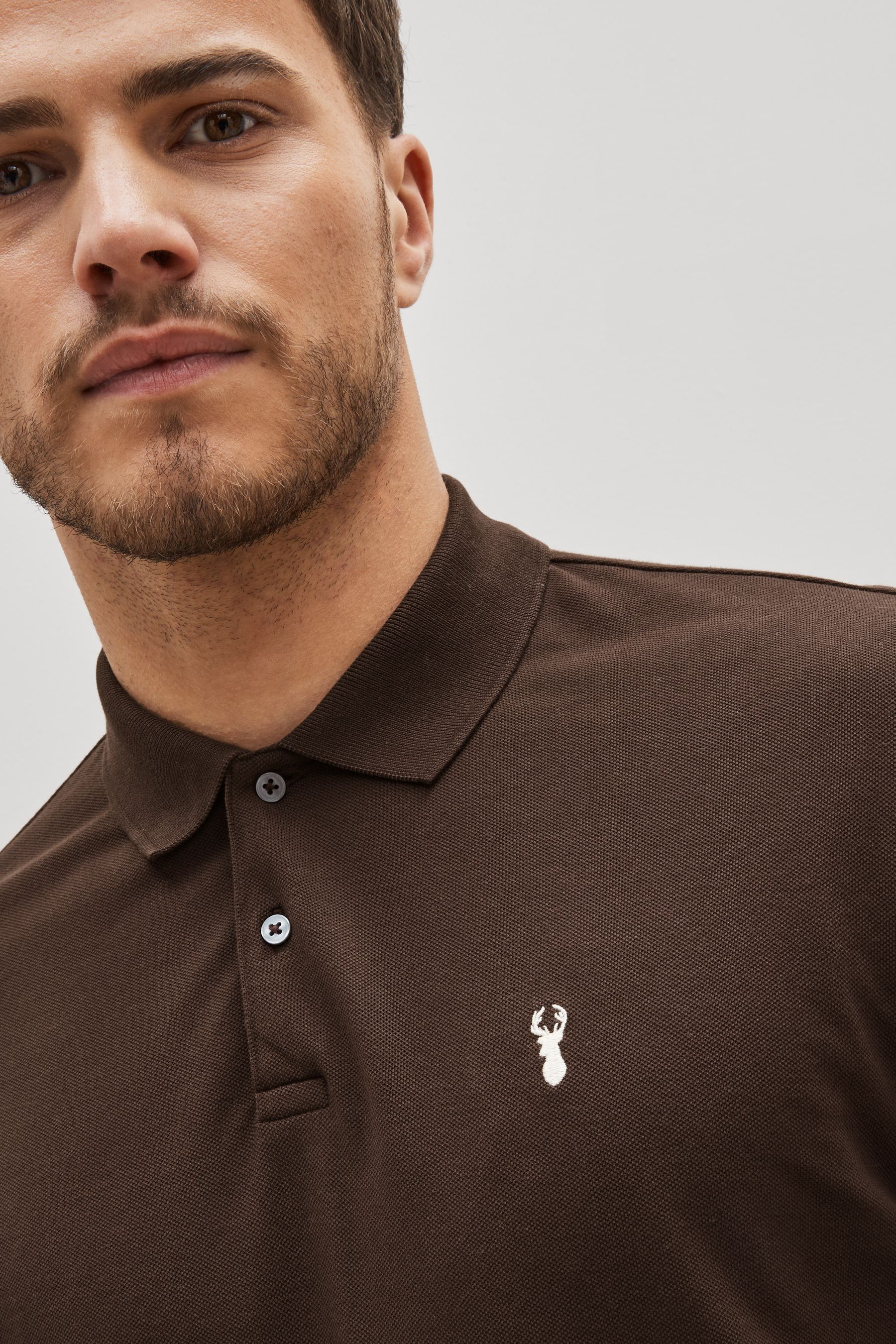 Buy Chocolate Brown Pique Polo Shirt from Next Luxembourg